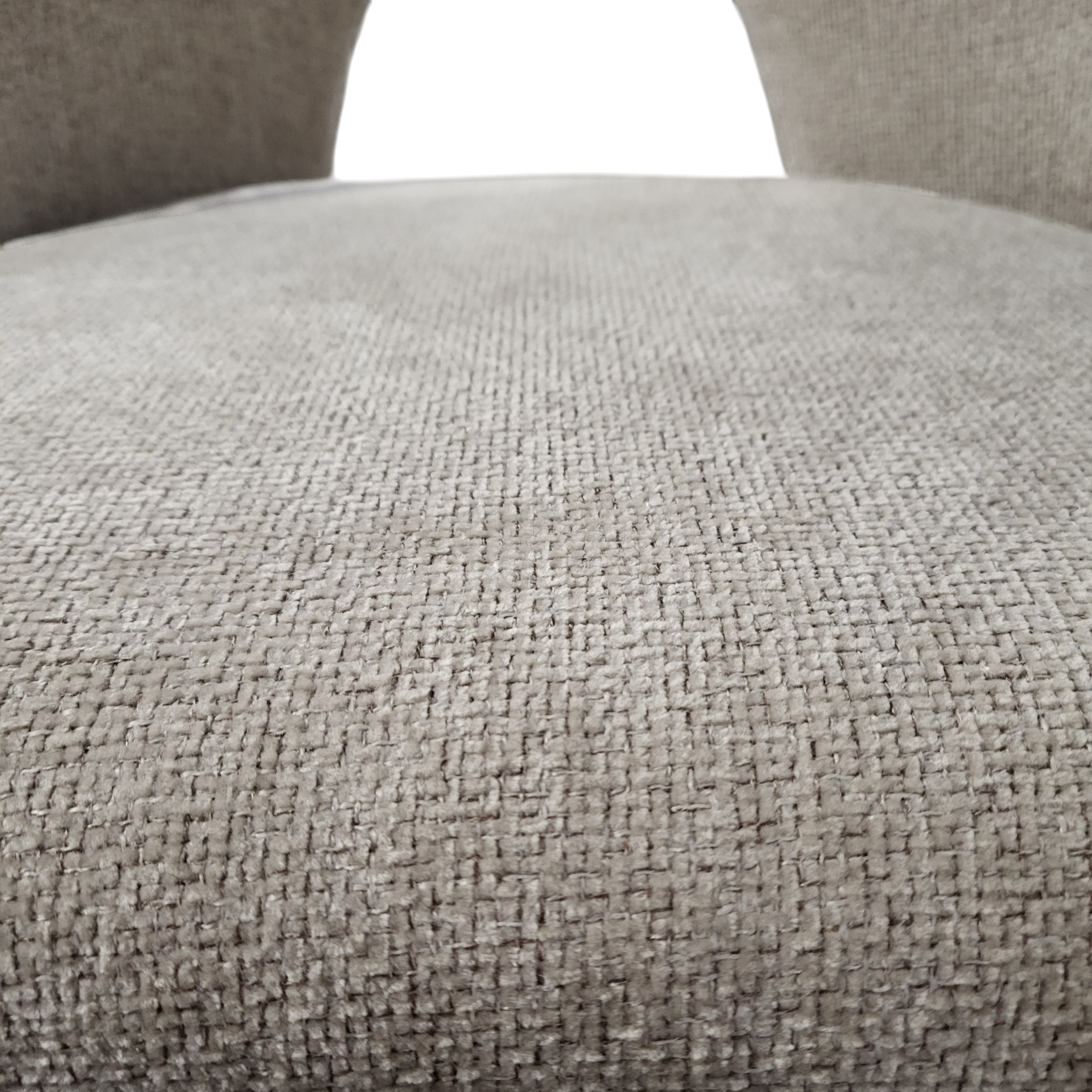 Dossier arrondi en tissu teddy - vue rapprochée