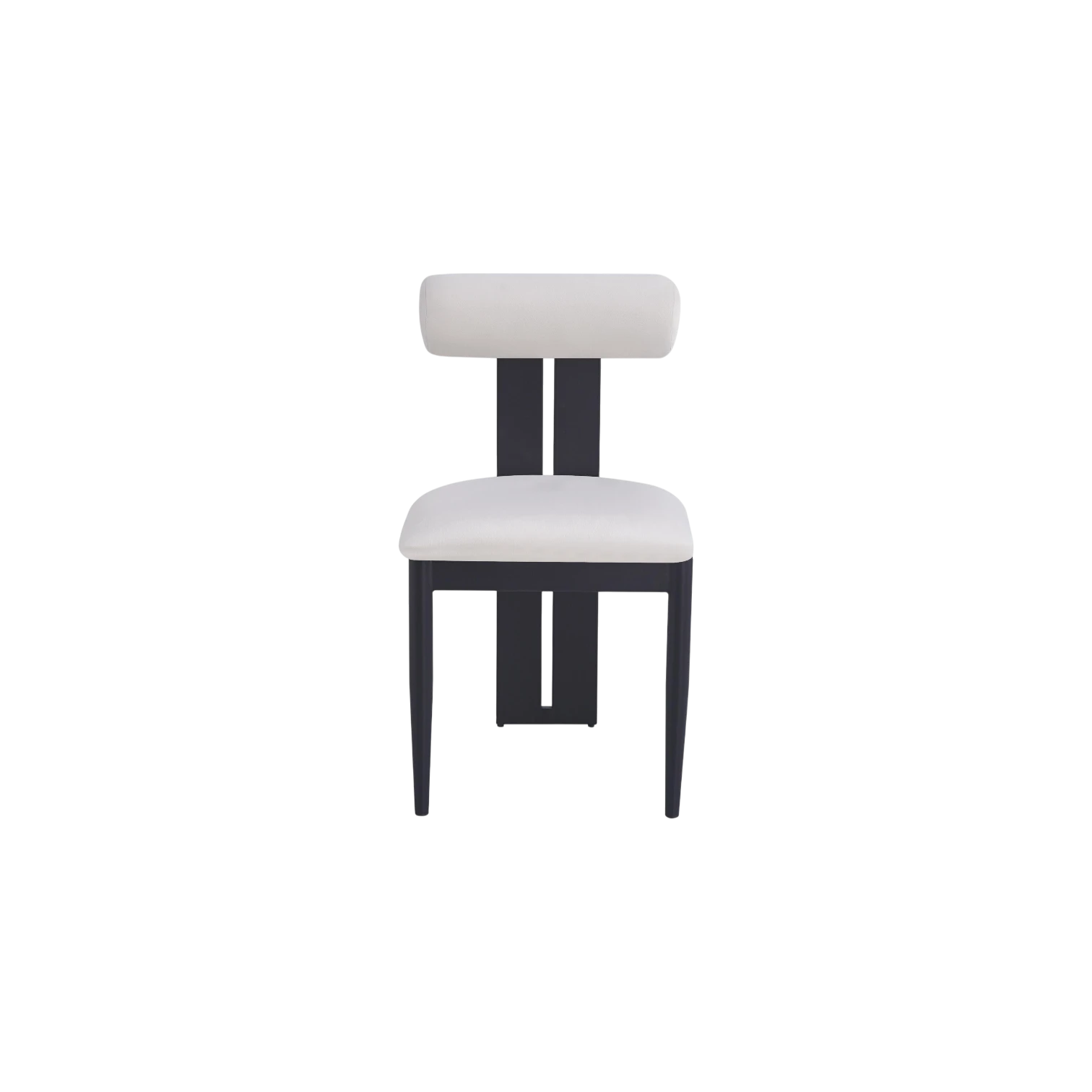 Chaise TIFFANY avec pied noir et velours beige vue de face
