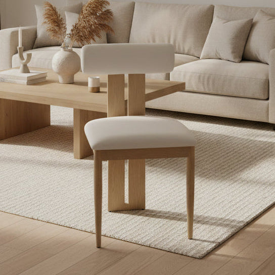 Chaise Tiffany velours beige dans un salon contemporain - directcanap