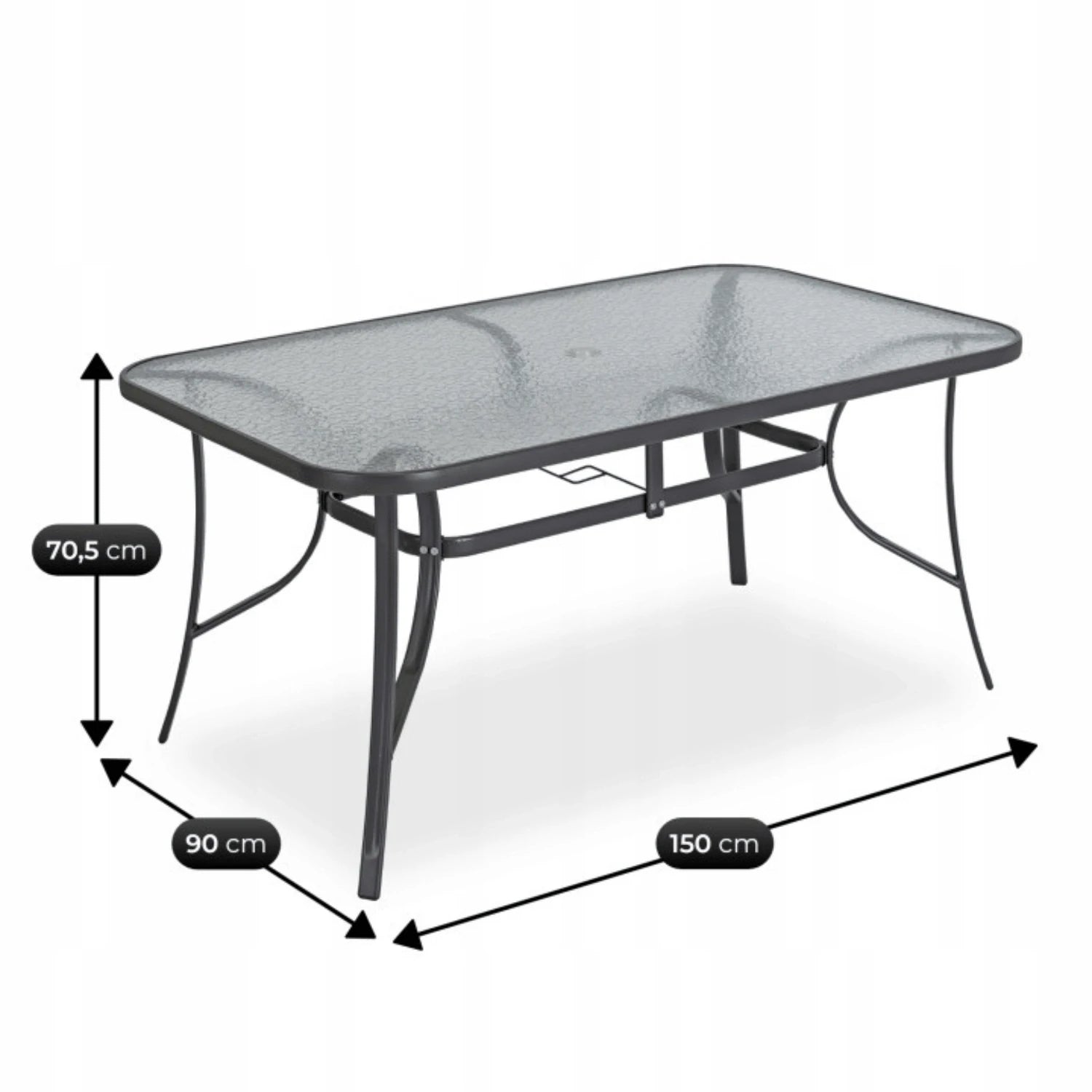 Ensemble de meubles NEBRASKA de jardin "PARASOL" gris REF 3033