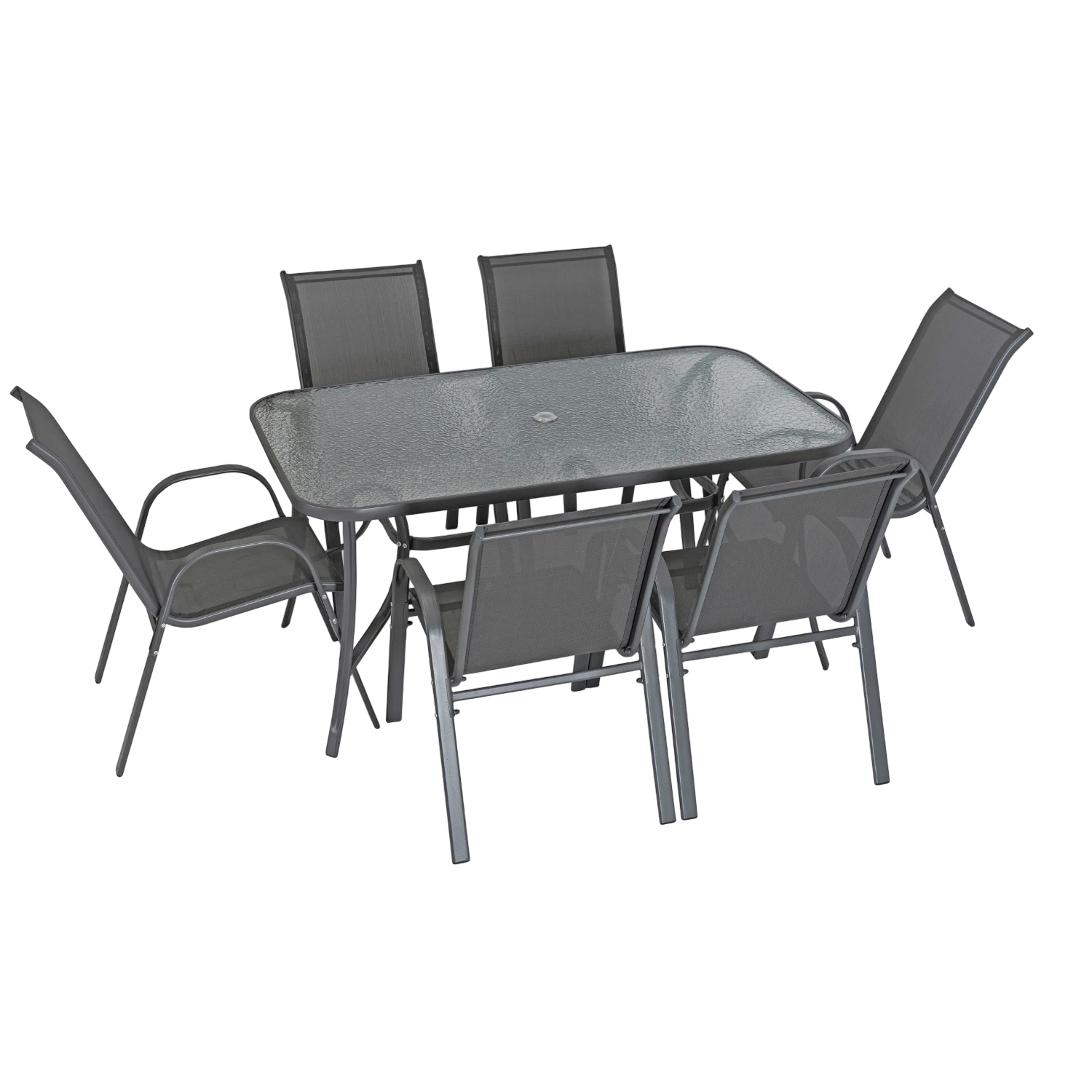 Ensemble de meubles NEBRASKA de jardin "PARASOL" gris REF 3033