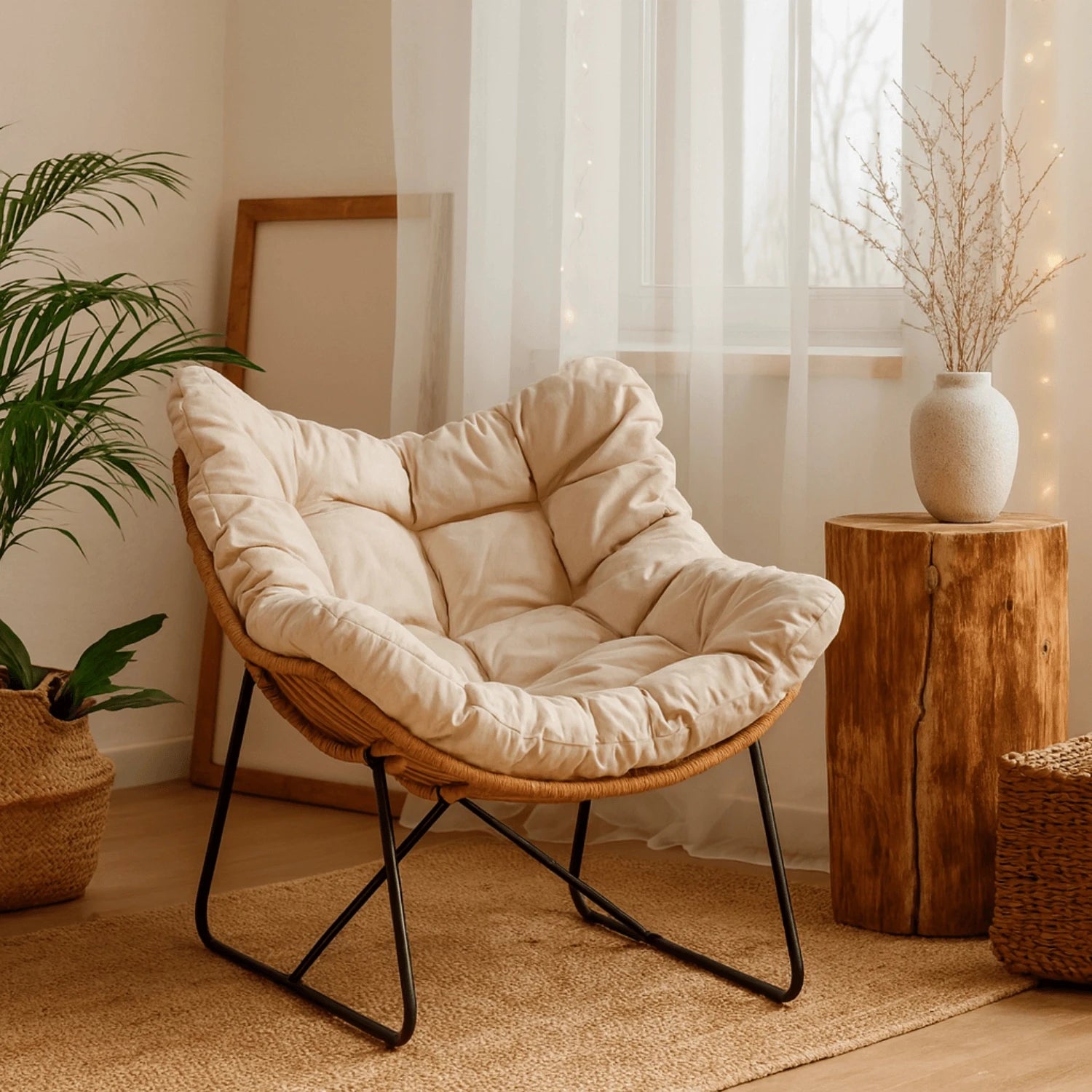 Fauteuil de détente beige FINN REF 3053