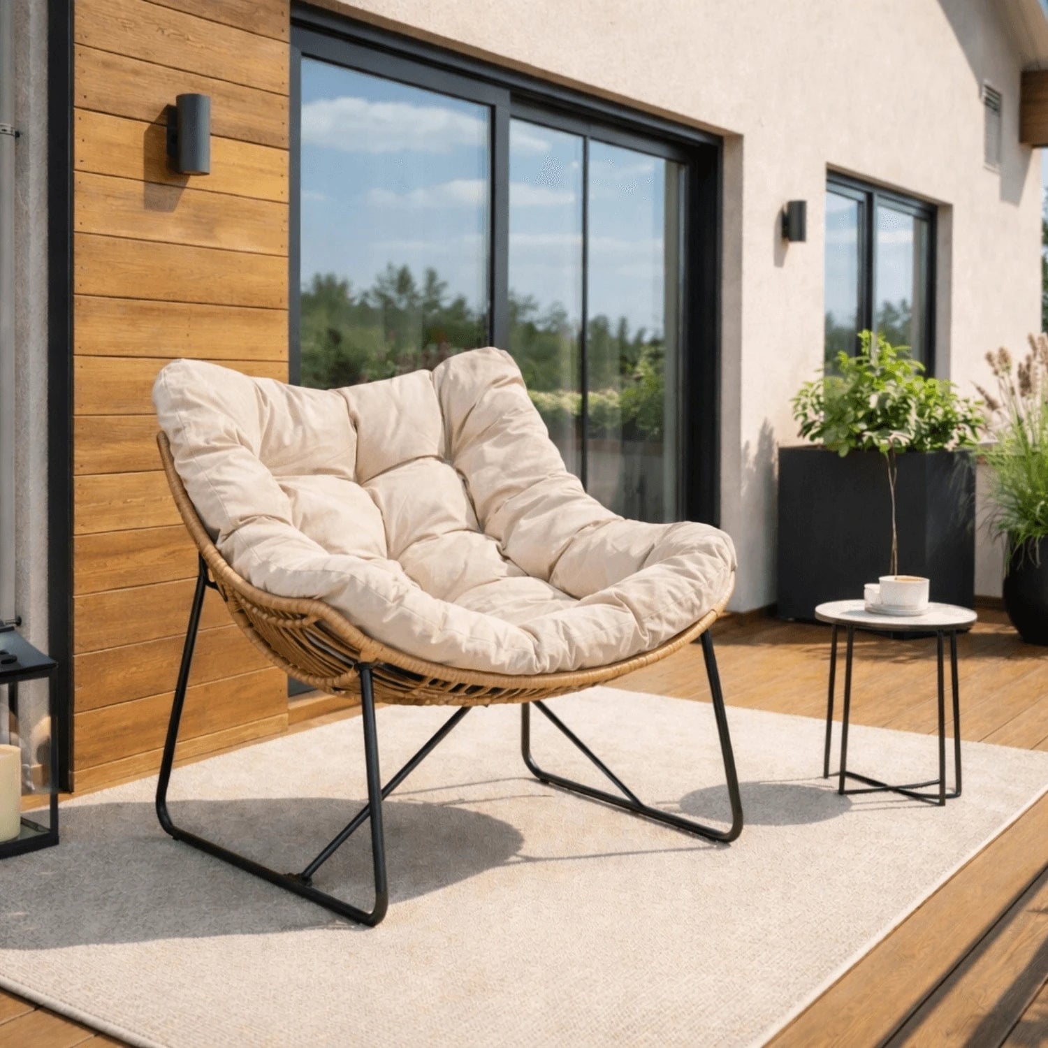 Fauteuil de détente beige FINN REF 3053