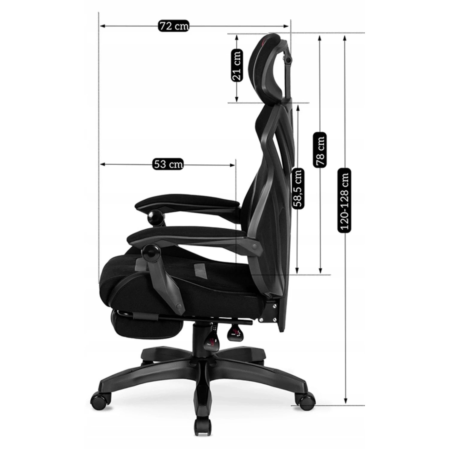 Fauteuil gaming pivotant MAXIMO noir avec repose-pieds REF 3012
