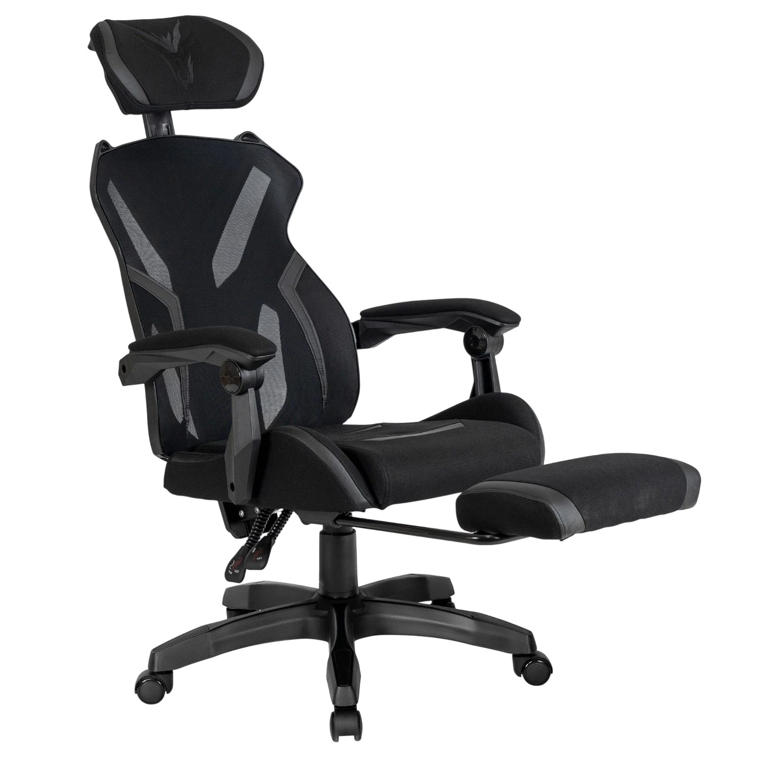 Fauteuil gaming pivotant MAXIMO noir avec repose-pieds REF 3012