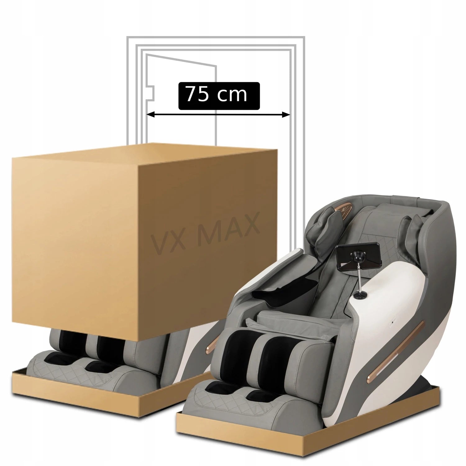 Fauteuil VX MAX simili cuir gris REF 3009