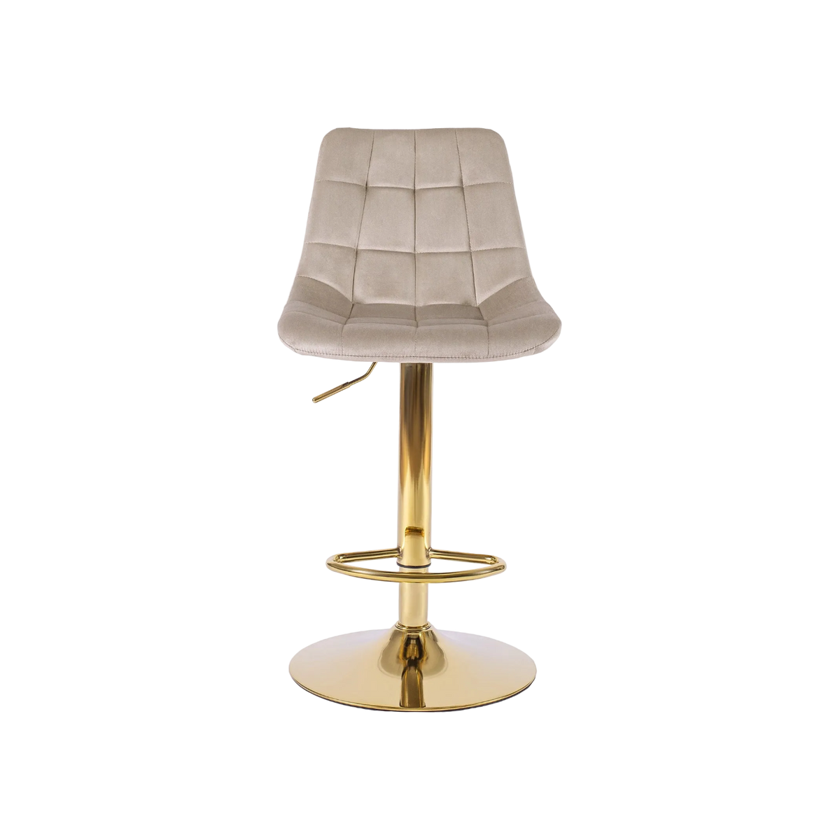 Tabouret de bar ARCOS velours beige / doré REF 3011