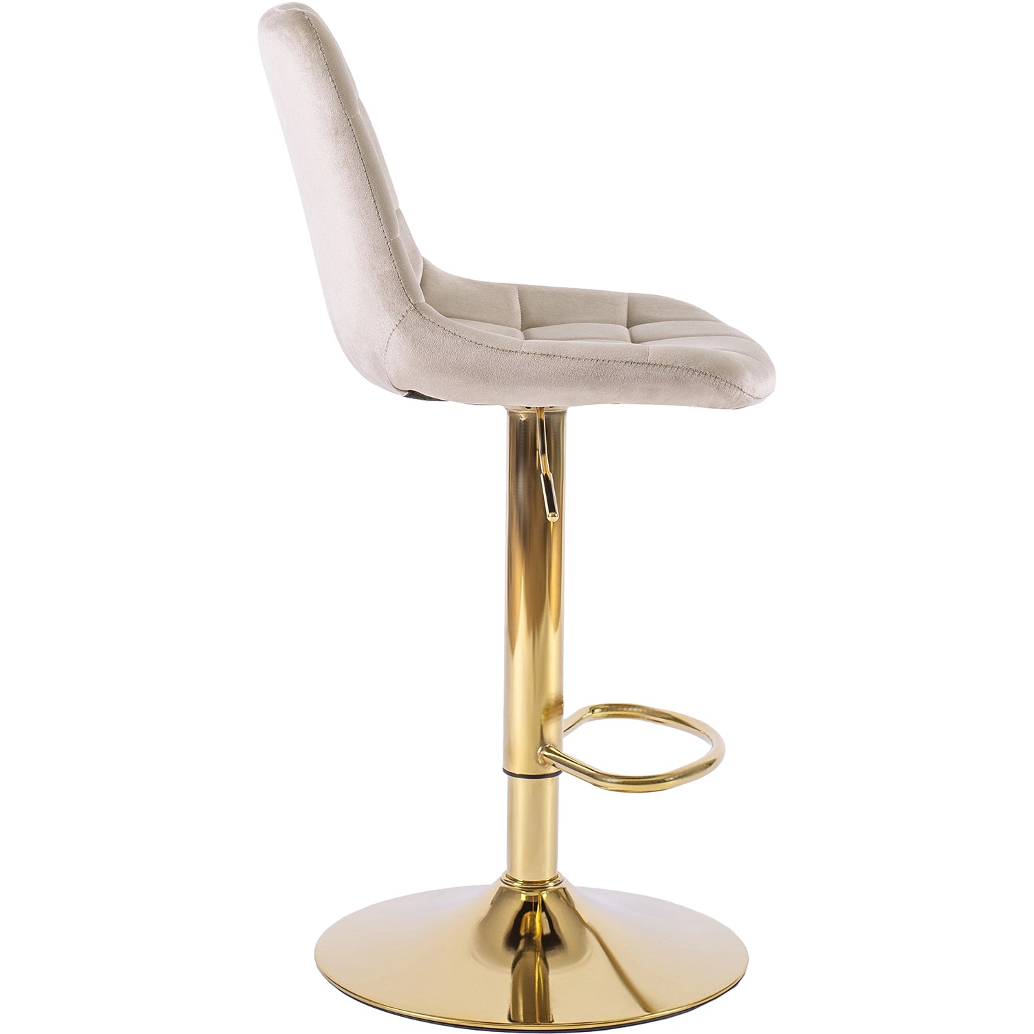 Tabouret de bar ARCOS velours beige / doré REF 3011