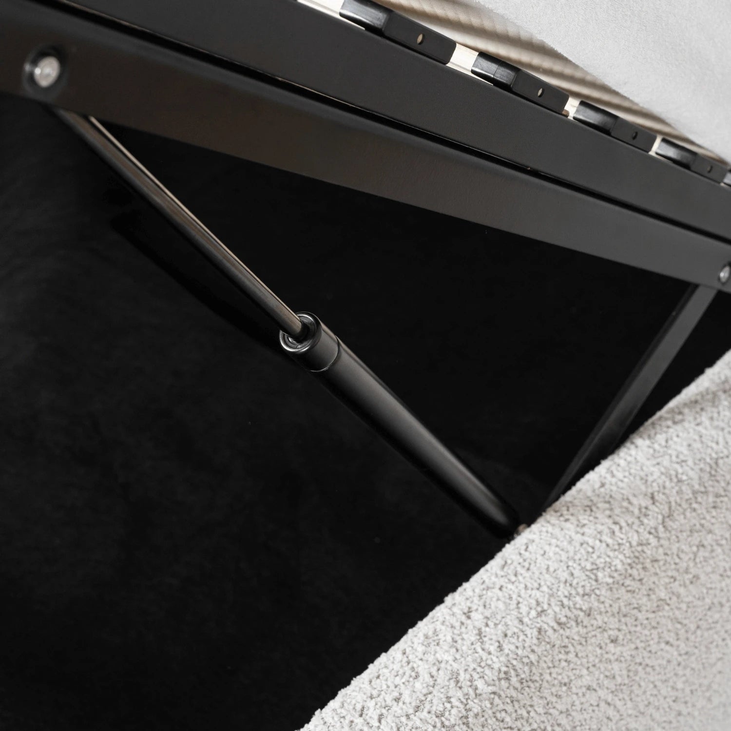 Lit HAGA 160x200 avec rangement - Bouclette crème REF 3003