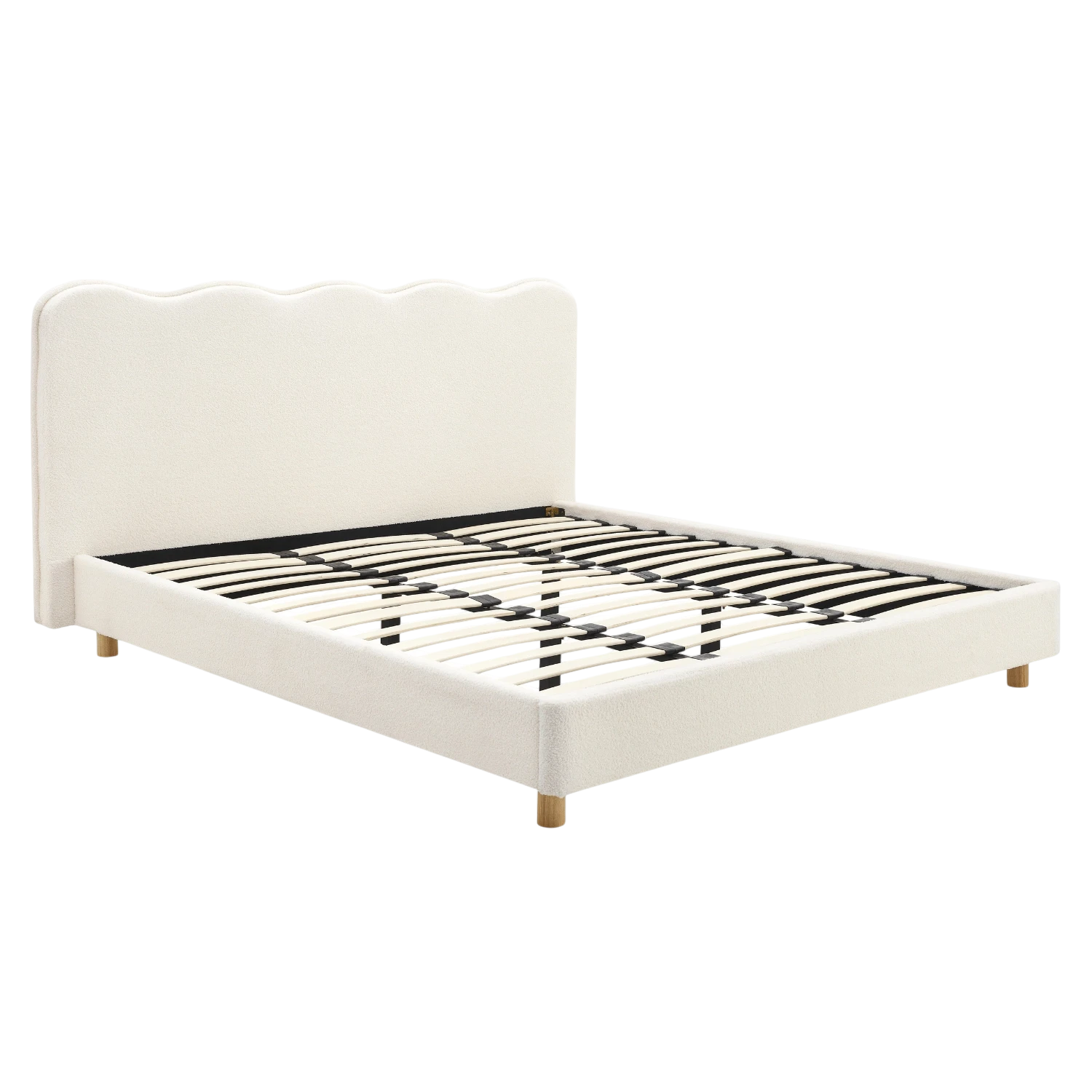 Lit IZMIR teddy bouclette crème 160x200 REF 3002