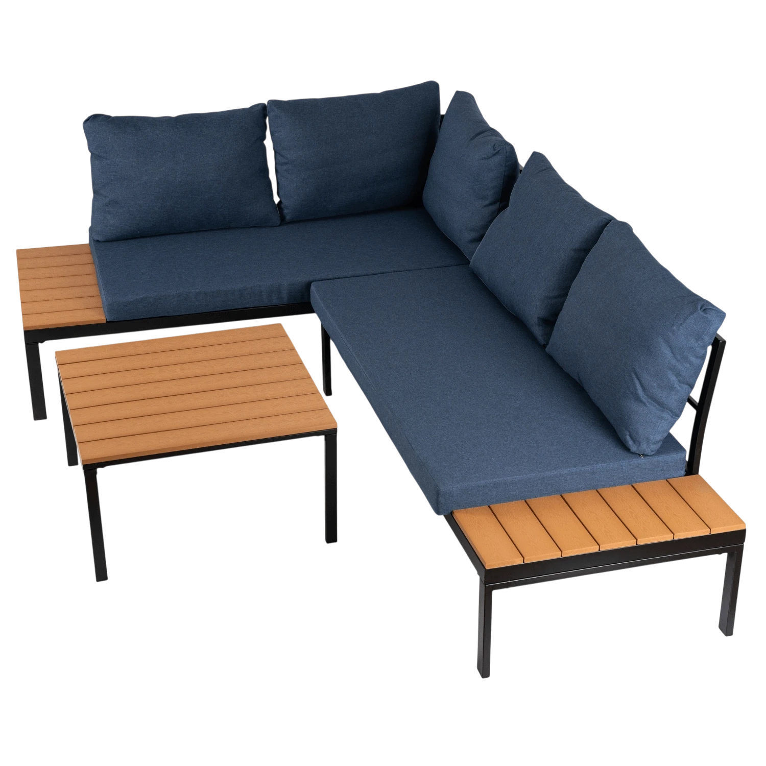 NORMAN Ensemble de meubles de jardin "angle" bleu marine REF 3051