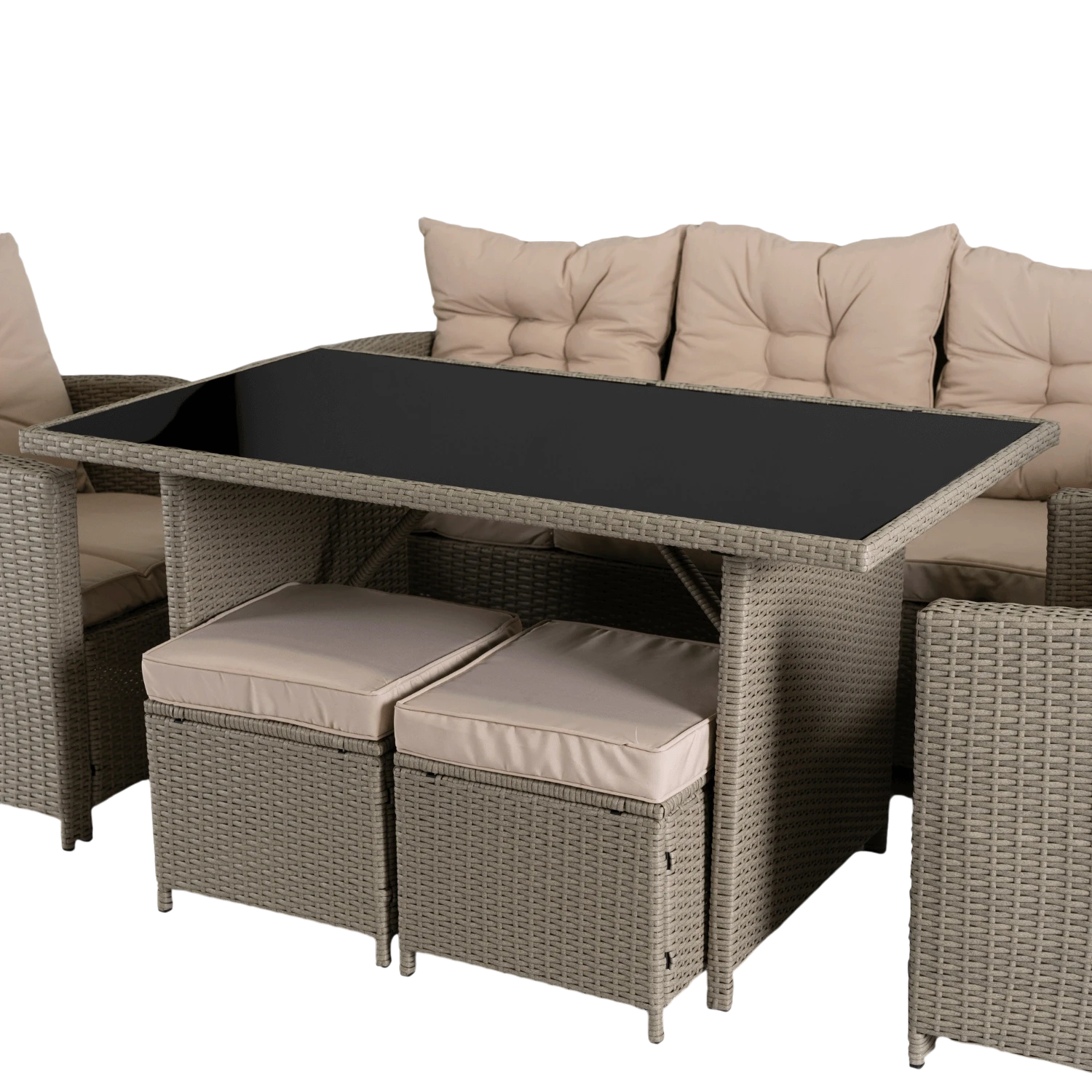 COLORADO Ensemble de meubles en rotin gris / beige REF 3034