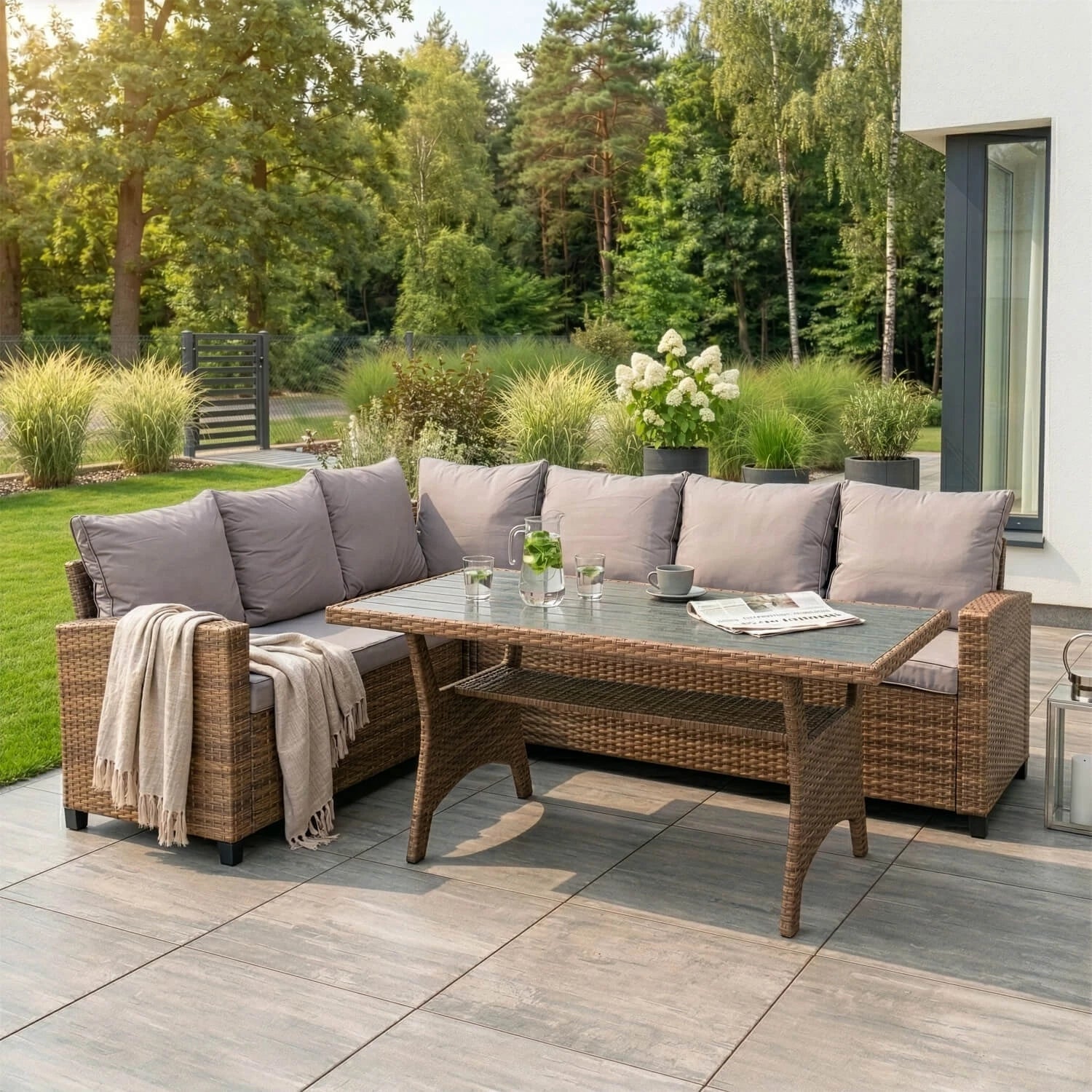 Ensemble de meubles COMODO en rotin miel REF 3048