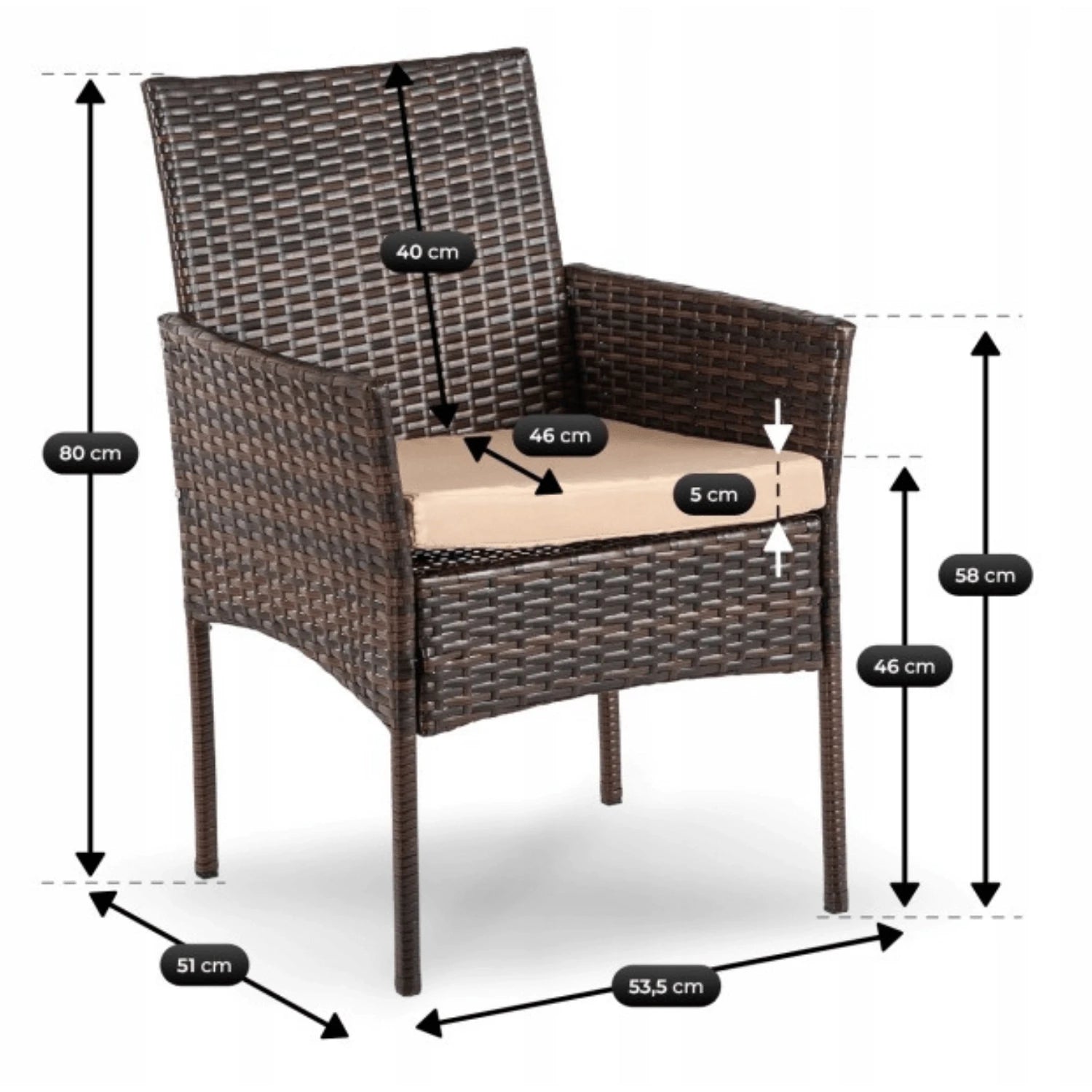 Ensemble de meubles MORADO en rotin marron REF 3040