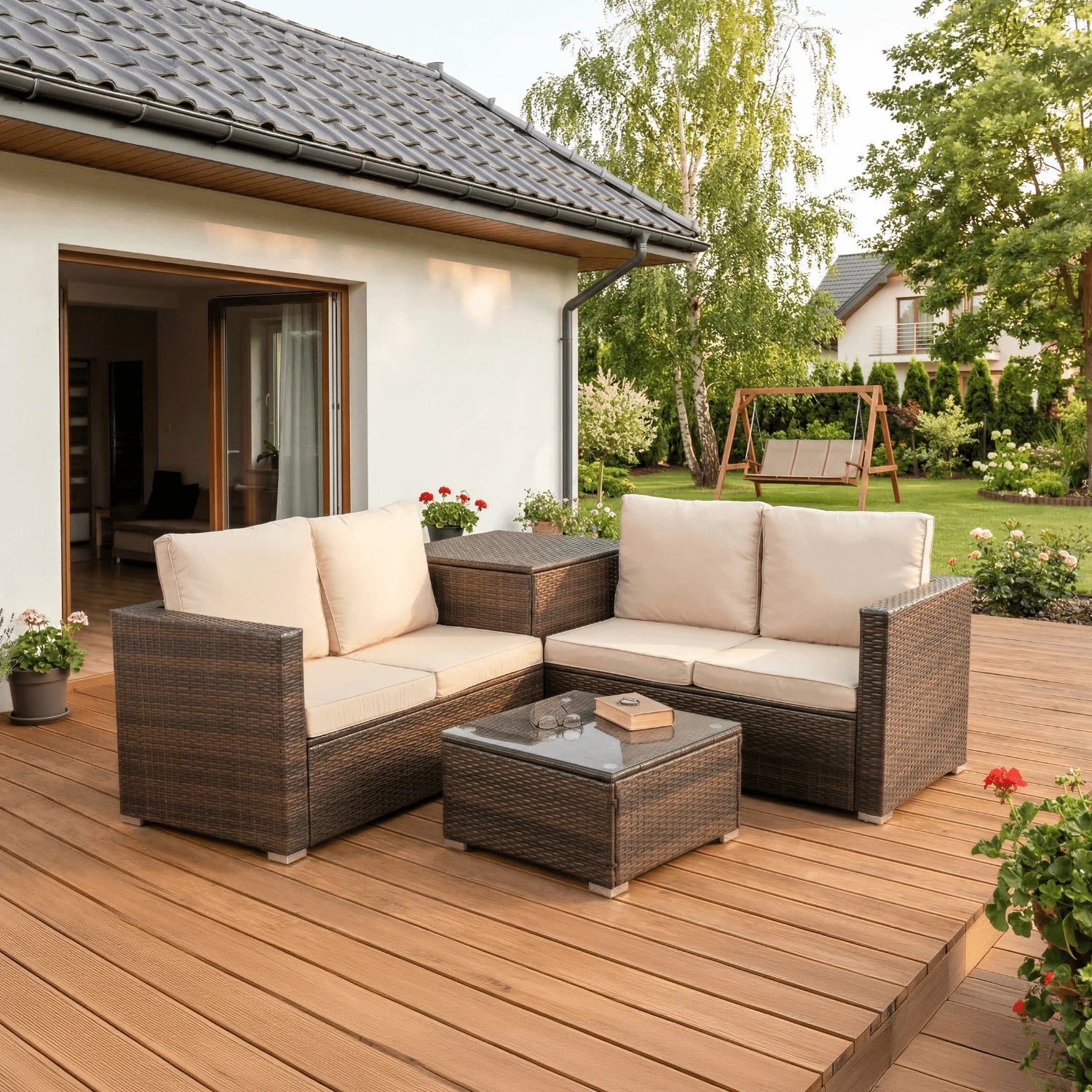 Ensemble de meubles NERO en rotin marron REF 3039