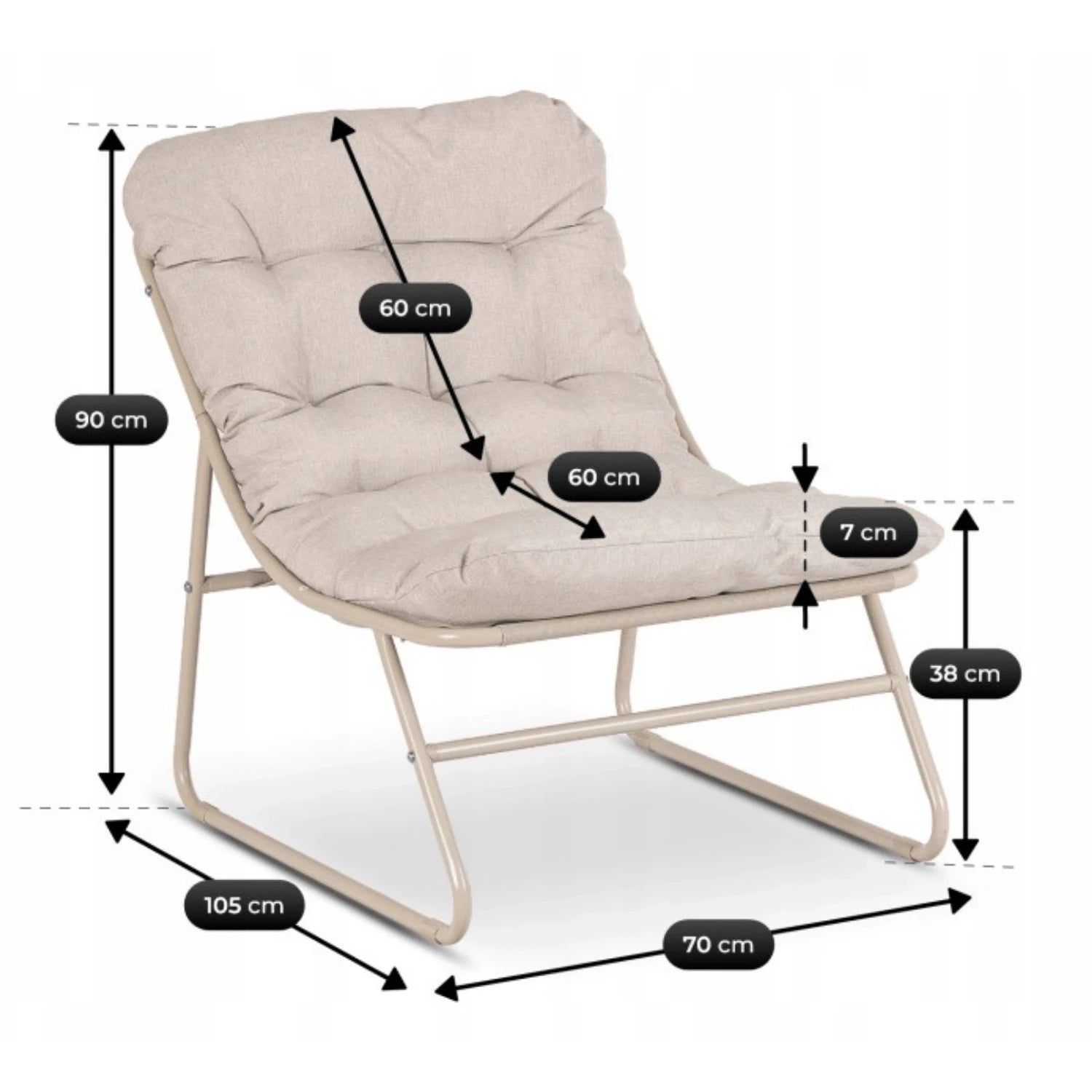 Ensemble de mobilier de jardin beige NIKEA REF 3025