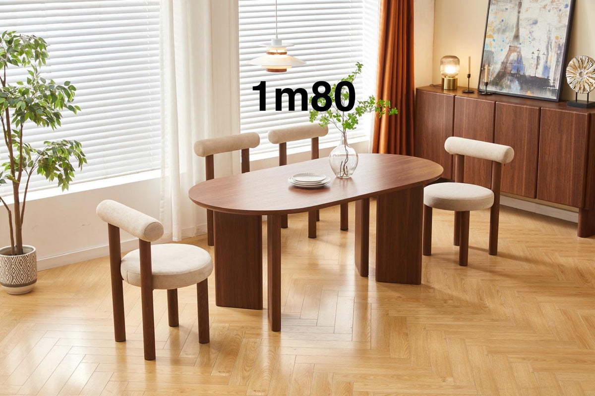 Table à manger Ambre finition noyer 180 cm en situation intérieure - directcanap