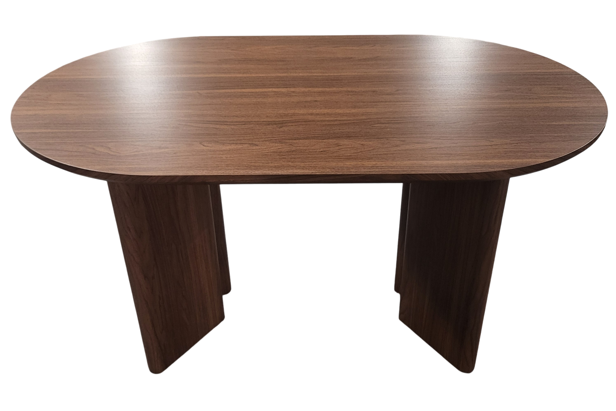 Table ovale Ambre noyer 180 cm - vue frontale basse