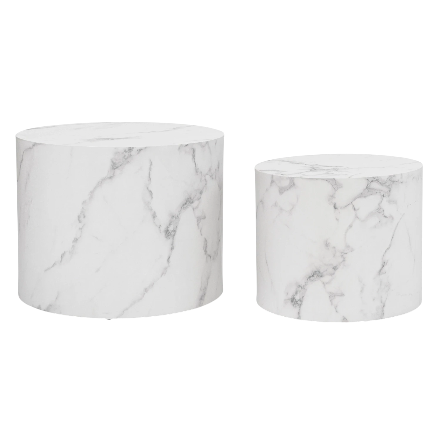 Tables basses LEILA effet marbre blanc REF 3054