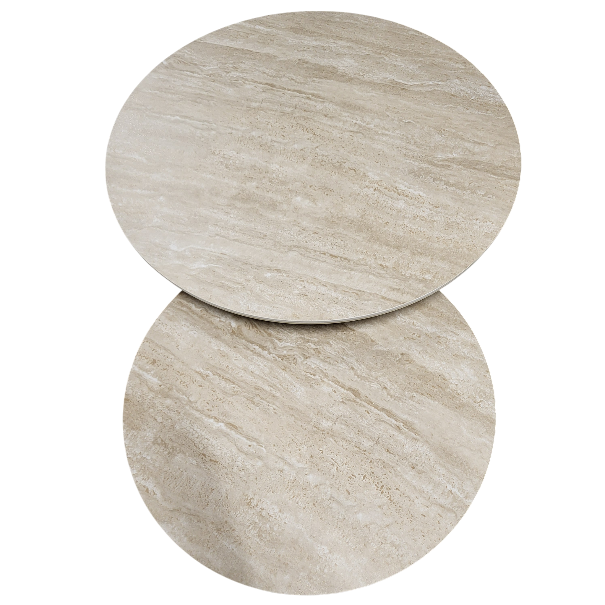 Table Basse Gigogne Duo Pila en Céramique Effet Travertin – Design Moderne et Fonctionnel SKU 32