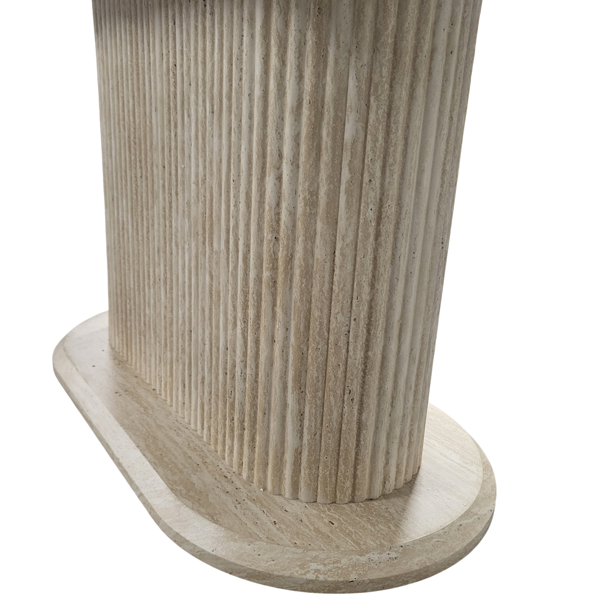 Table à manger rallonge Vanessa en travertin et céramique – 160 à 200 cm SKU 21