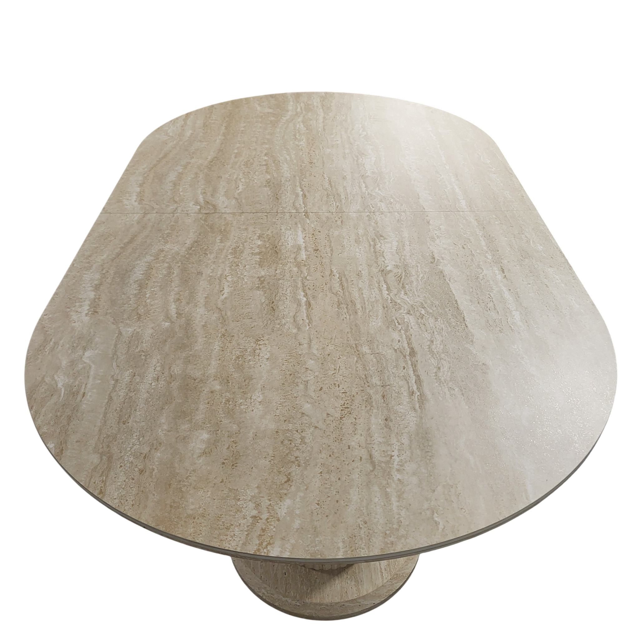 Table à manger rallonge Vanessa en travertin et céramique – 160 à 200 cm SKU 21