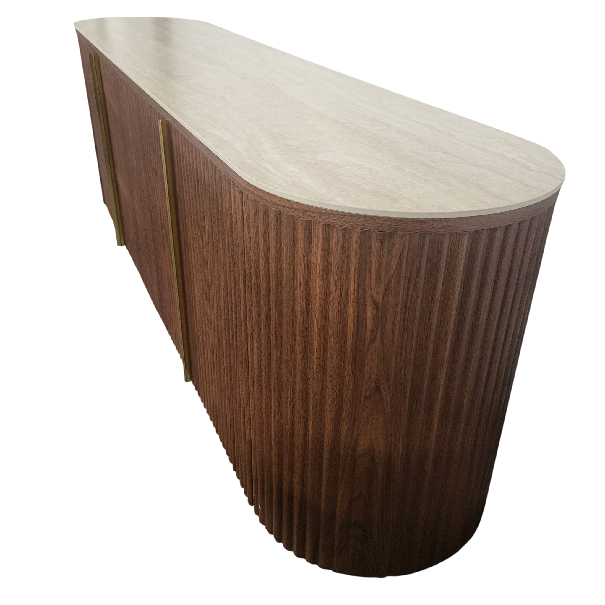 MEUBLE TV CALYPSO NOYER – PLATEAU EN CÉRAMIQUE TRAVERTIN 180 cm SKU 56