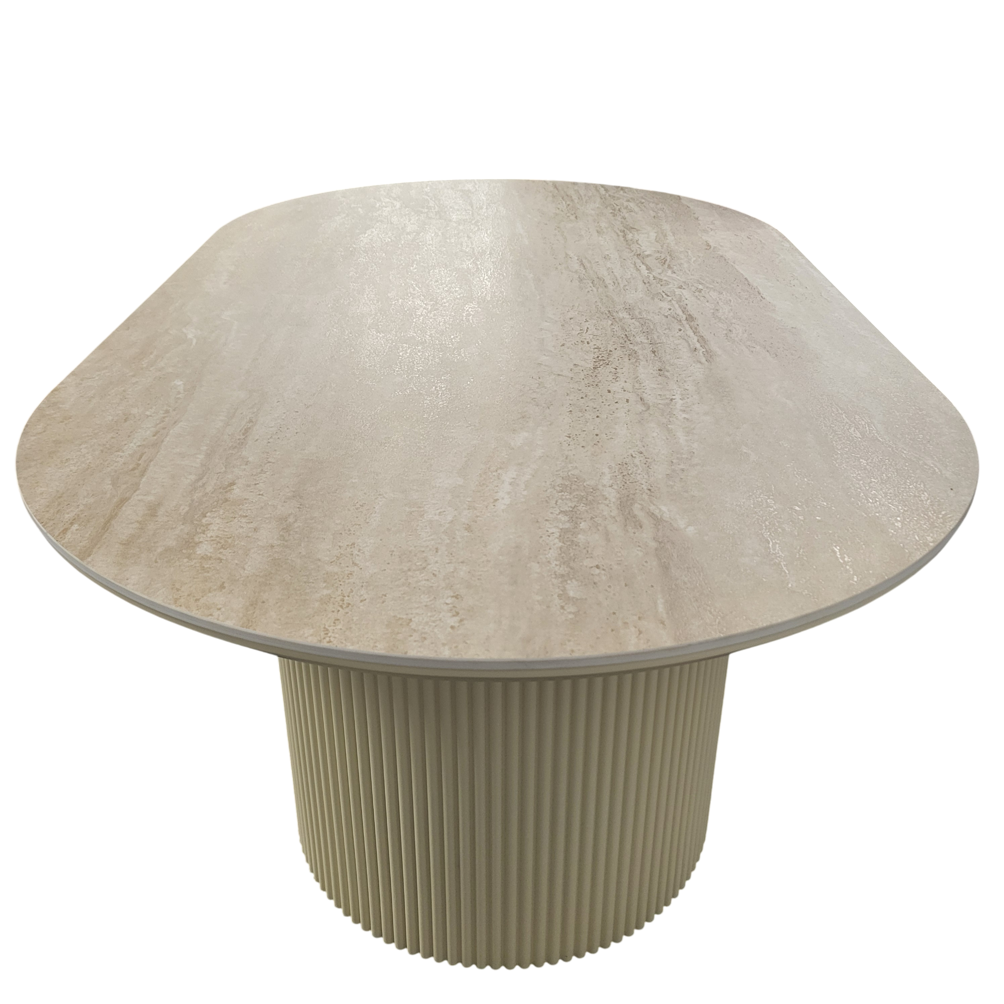 Table basse CALYPSO plateau en céramique effet travertin - 120 cm sku 10