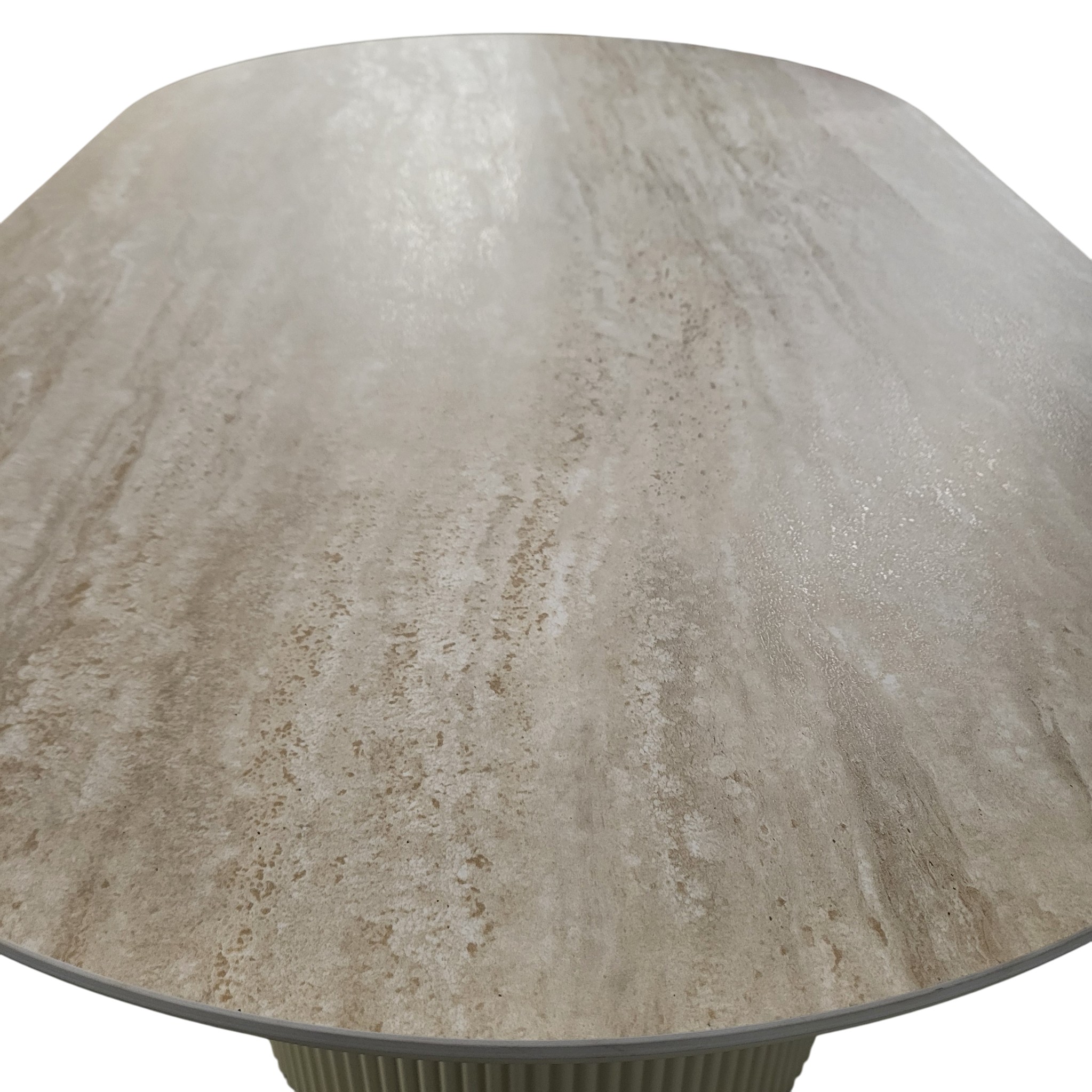 Table basse CALYPSO plateau en céramique effet travertin - 120 cm sku 10