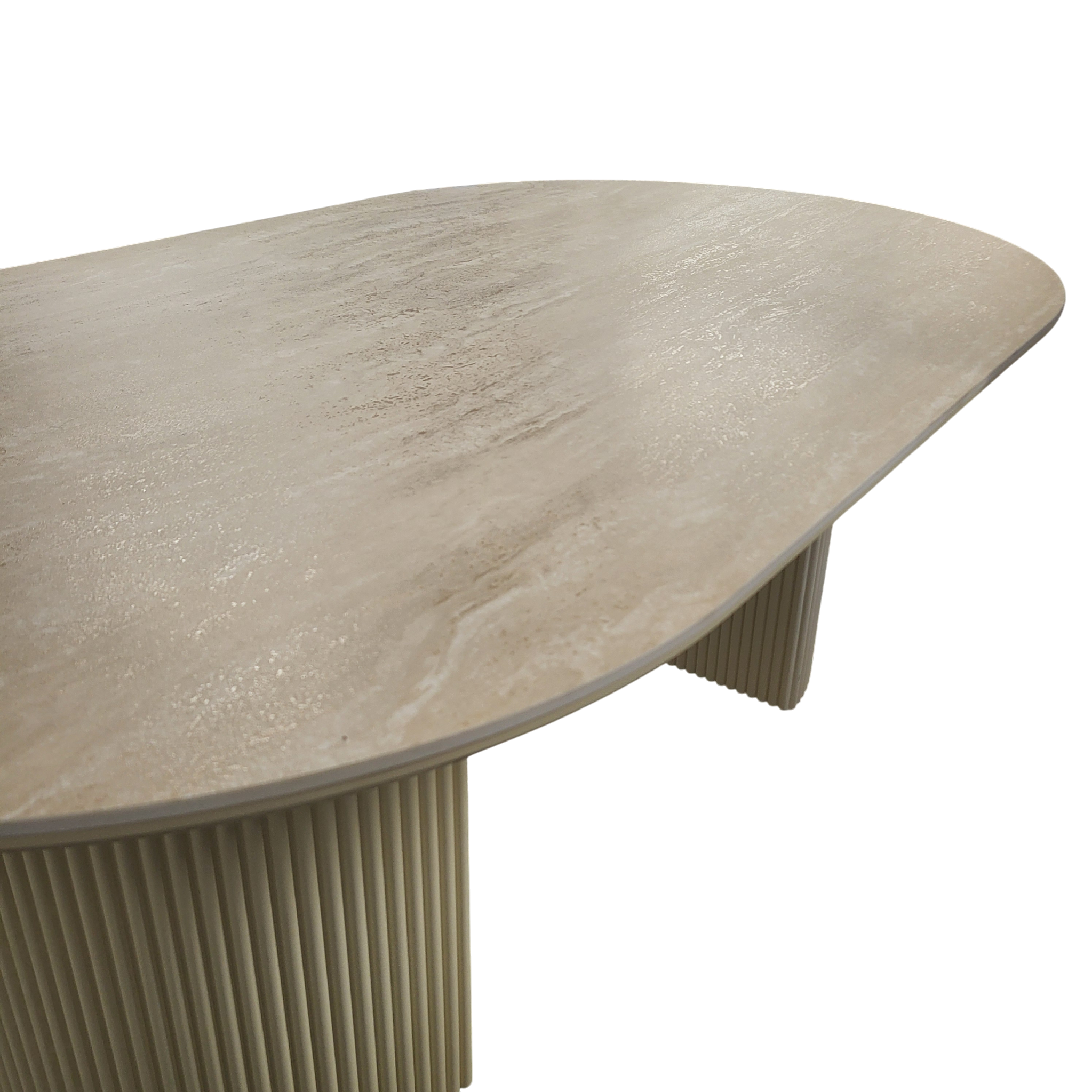 Table basse CALYPSO plateau en céramique effet travertin - 120 cm sku 10