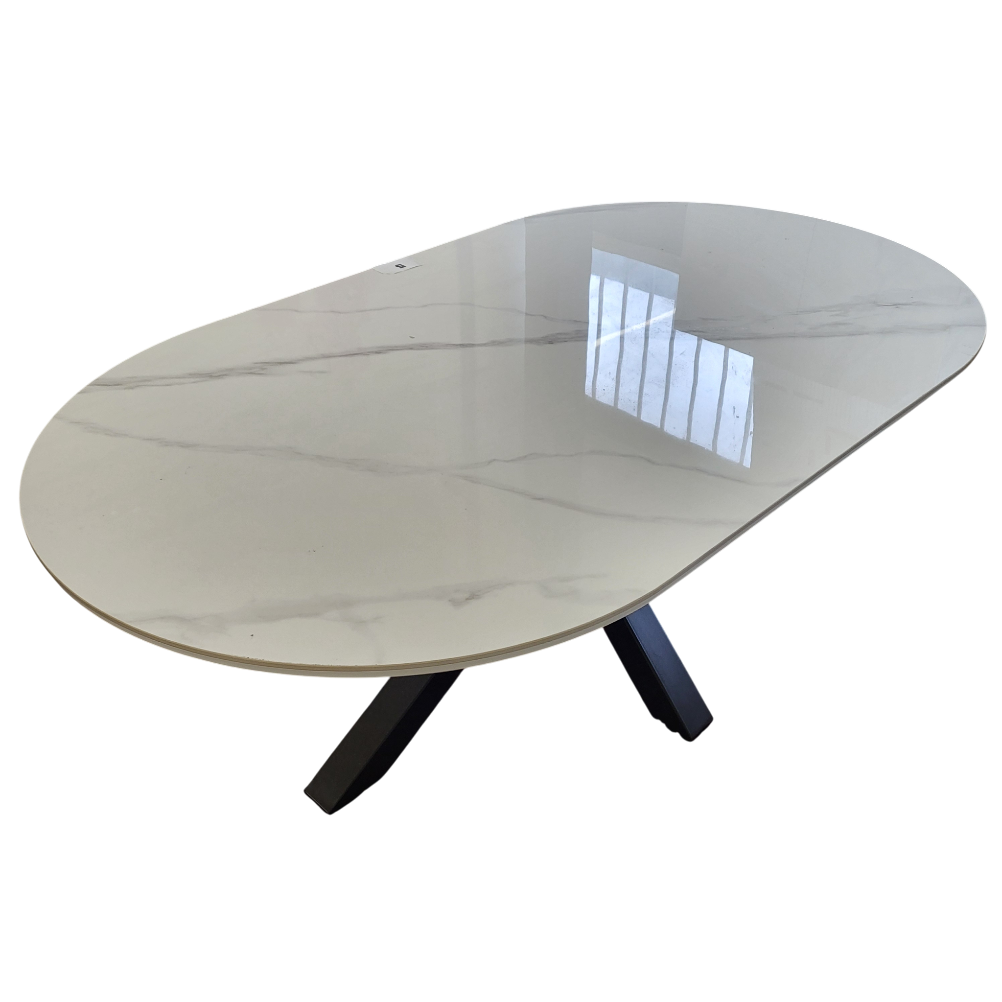 TABLE BASSE OPHELIA MARBRE BLANC GRIS PIEDS NOIR SKU 5