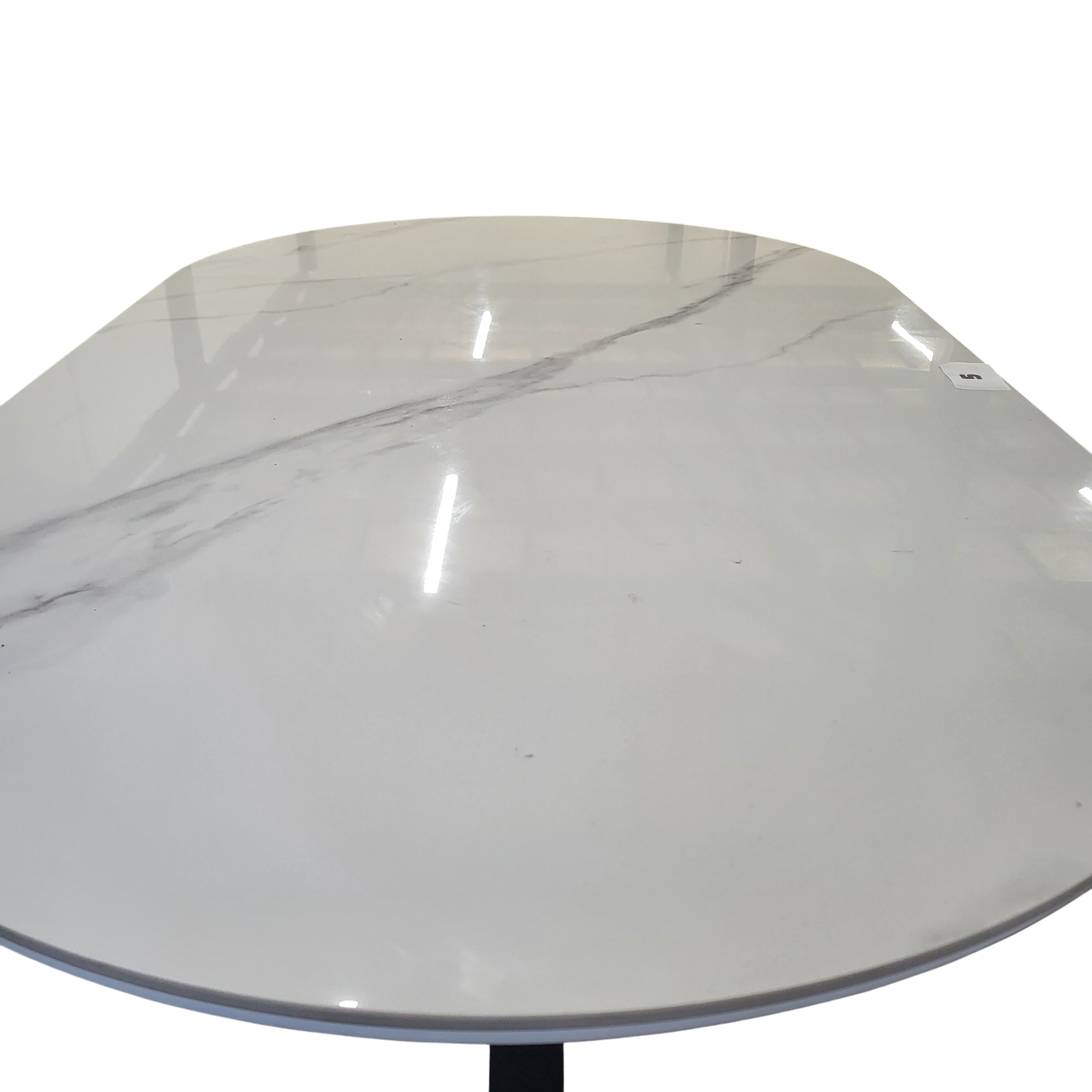 Table basse OPHELIA marbre blanc et gris - Pied croisé noir sku 5.