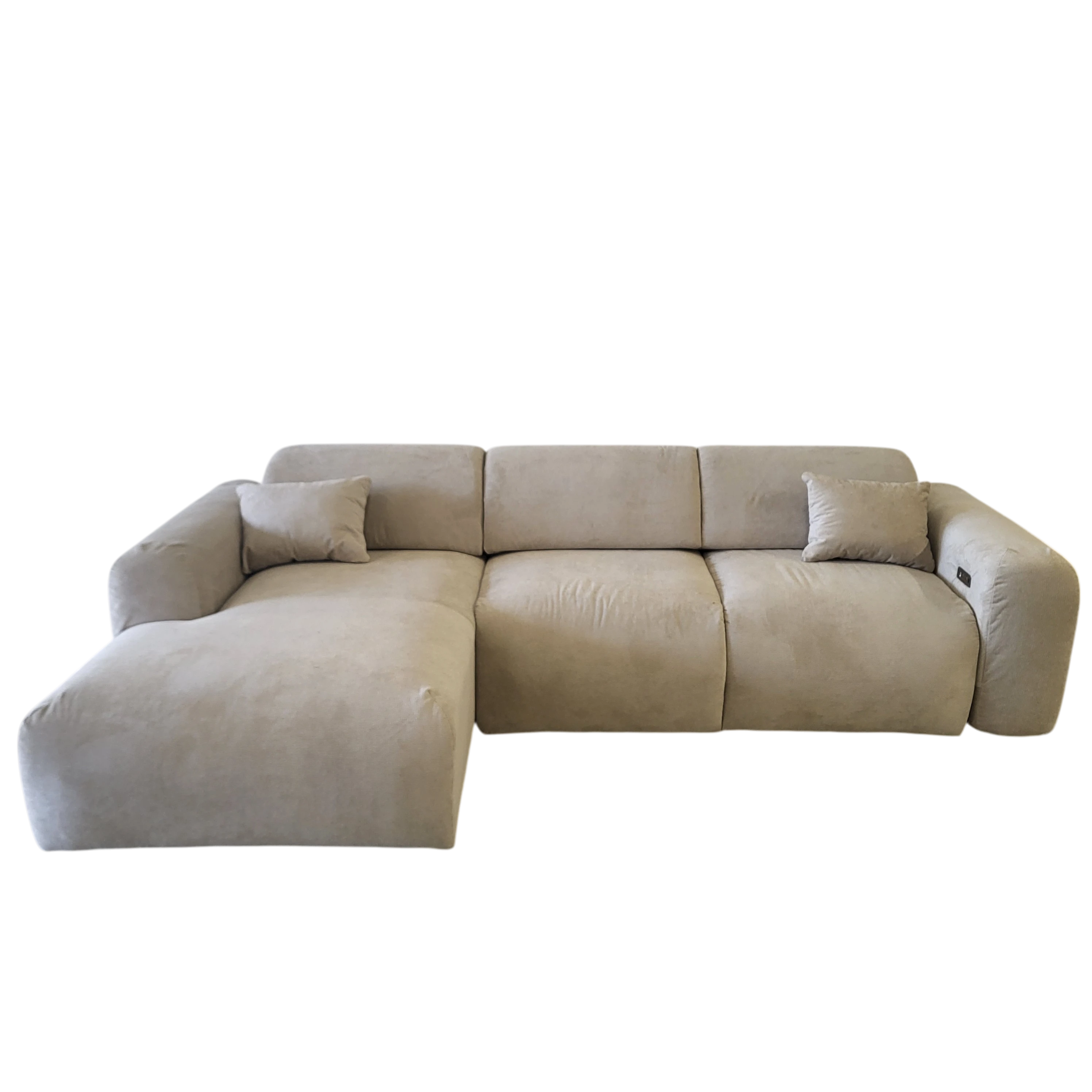 Canapé convertible électrique CLOUD - velours côtelé fin taupe