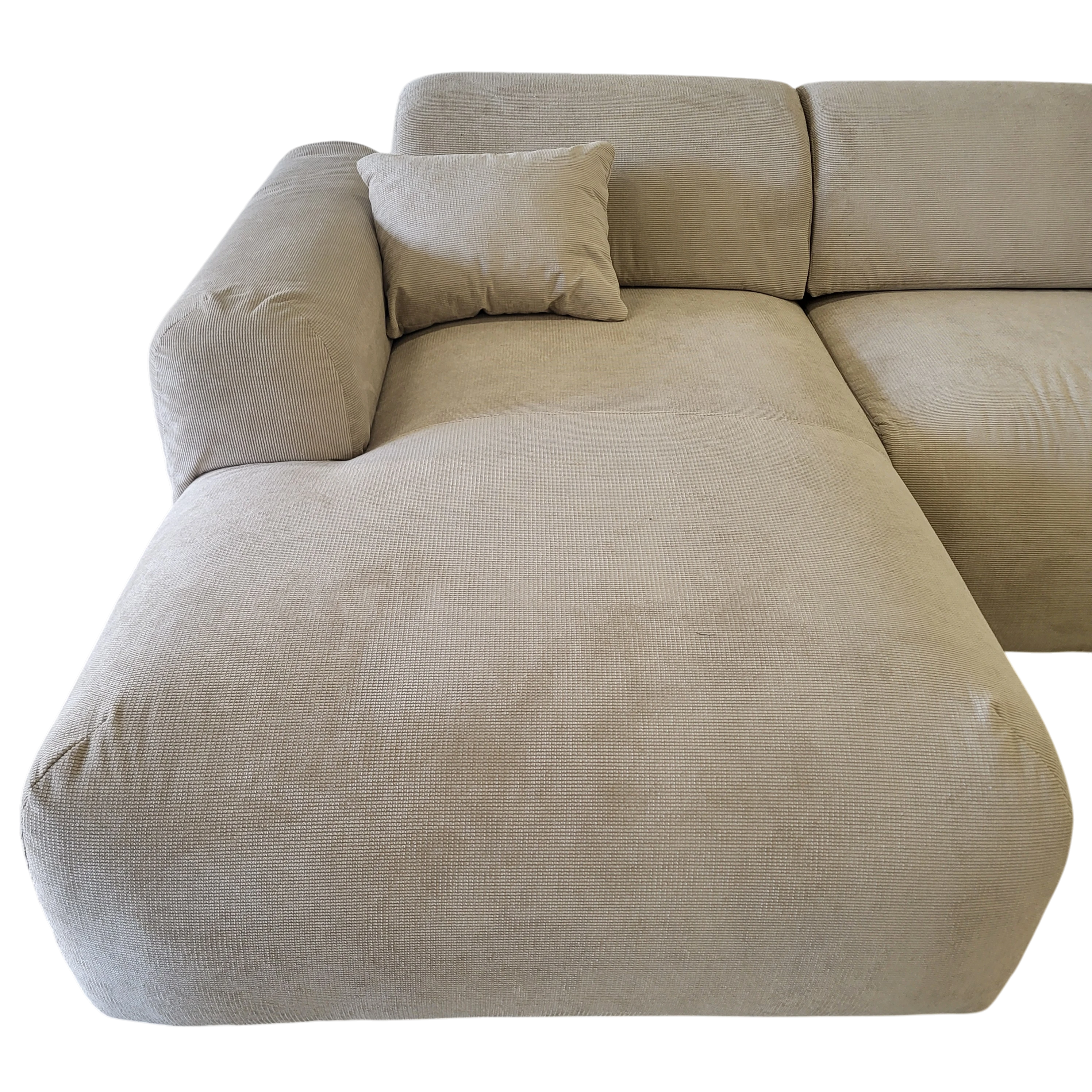 Canapé convertible électrique CLOUD - velours côtelé fin taupe