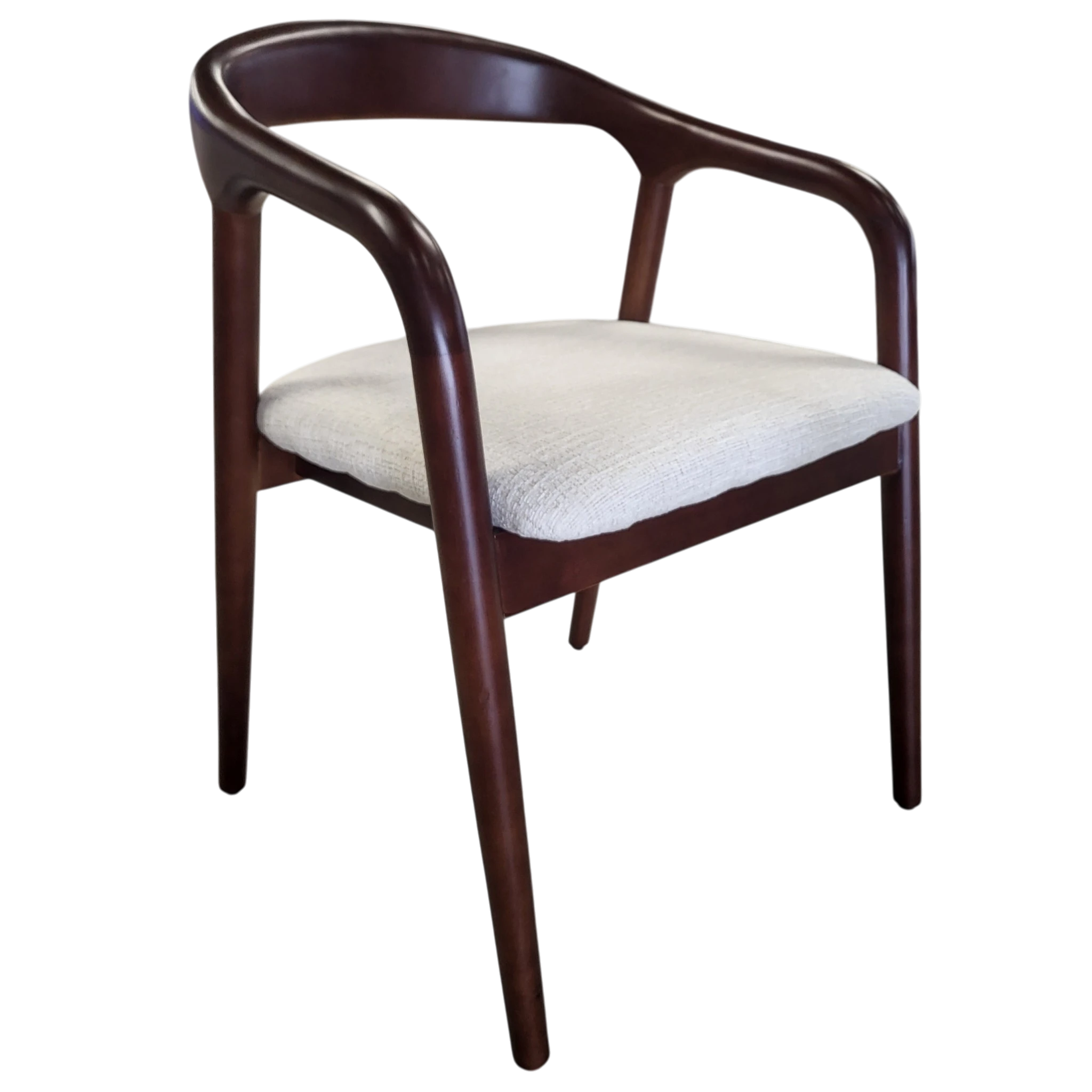 Chaise noyer massif carlyon - Tissu marbella beige SKU 69.