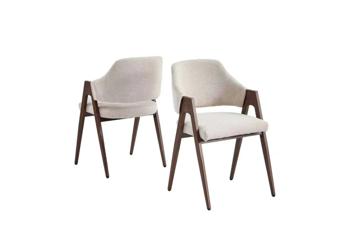 Chaise YSE beige - Pied noyer REF 145