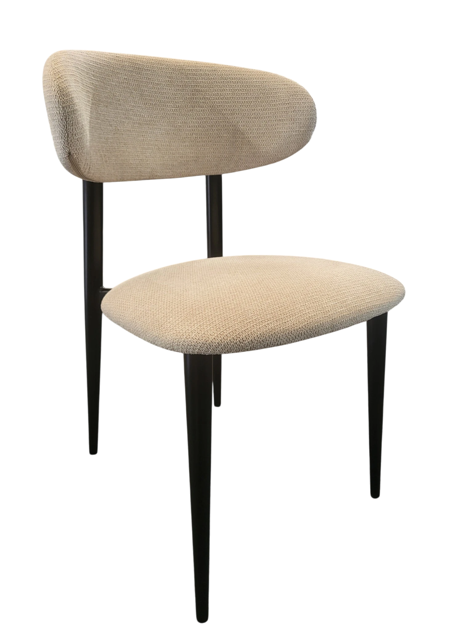 Chaise Bohème en Chenille Beige et Noir – Confort & Élégance REF 29