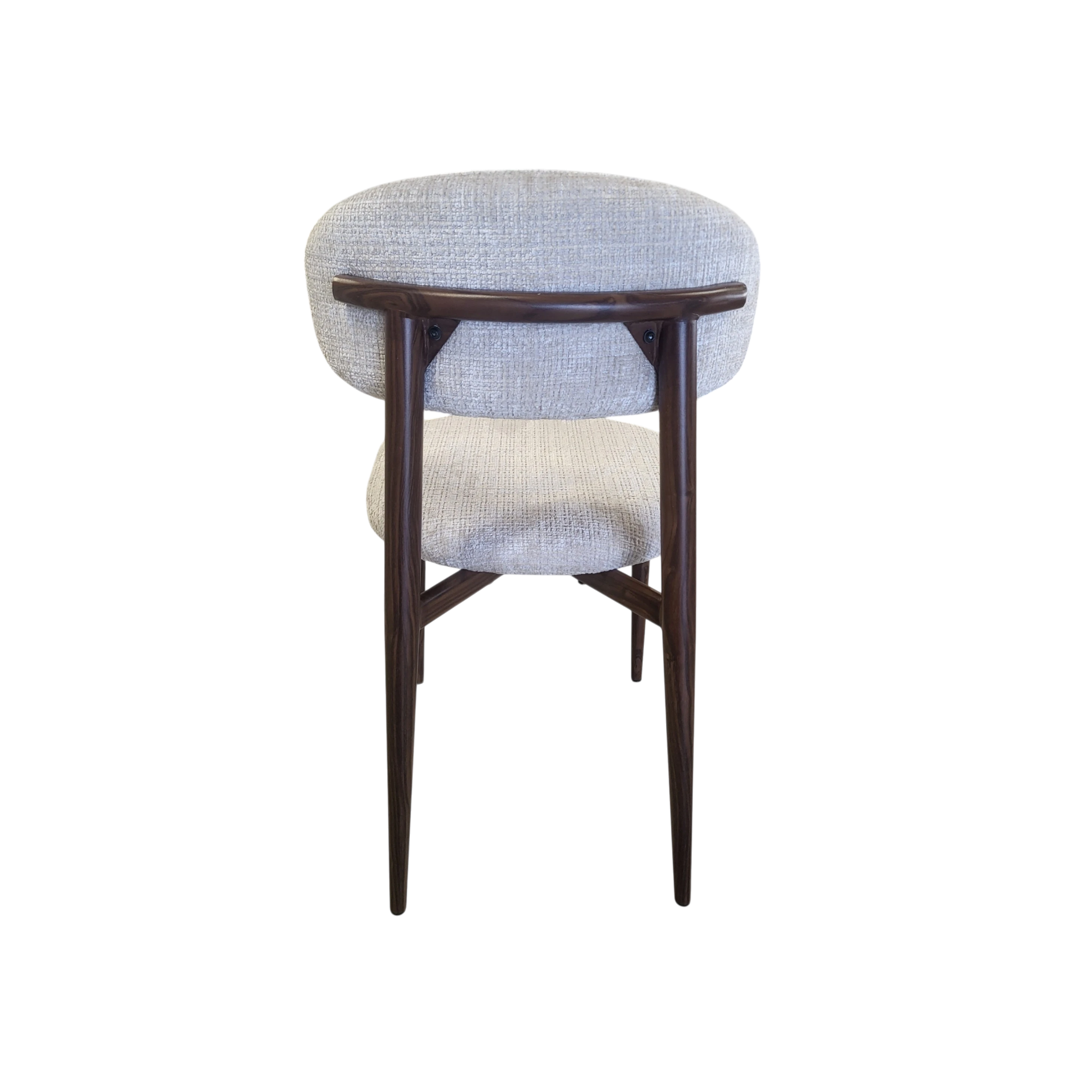 Chaise BOHEME taupe - Pied noyer - Tissu Cremona - REF 1006