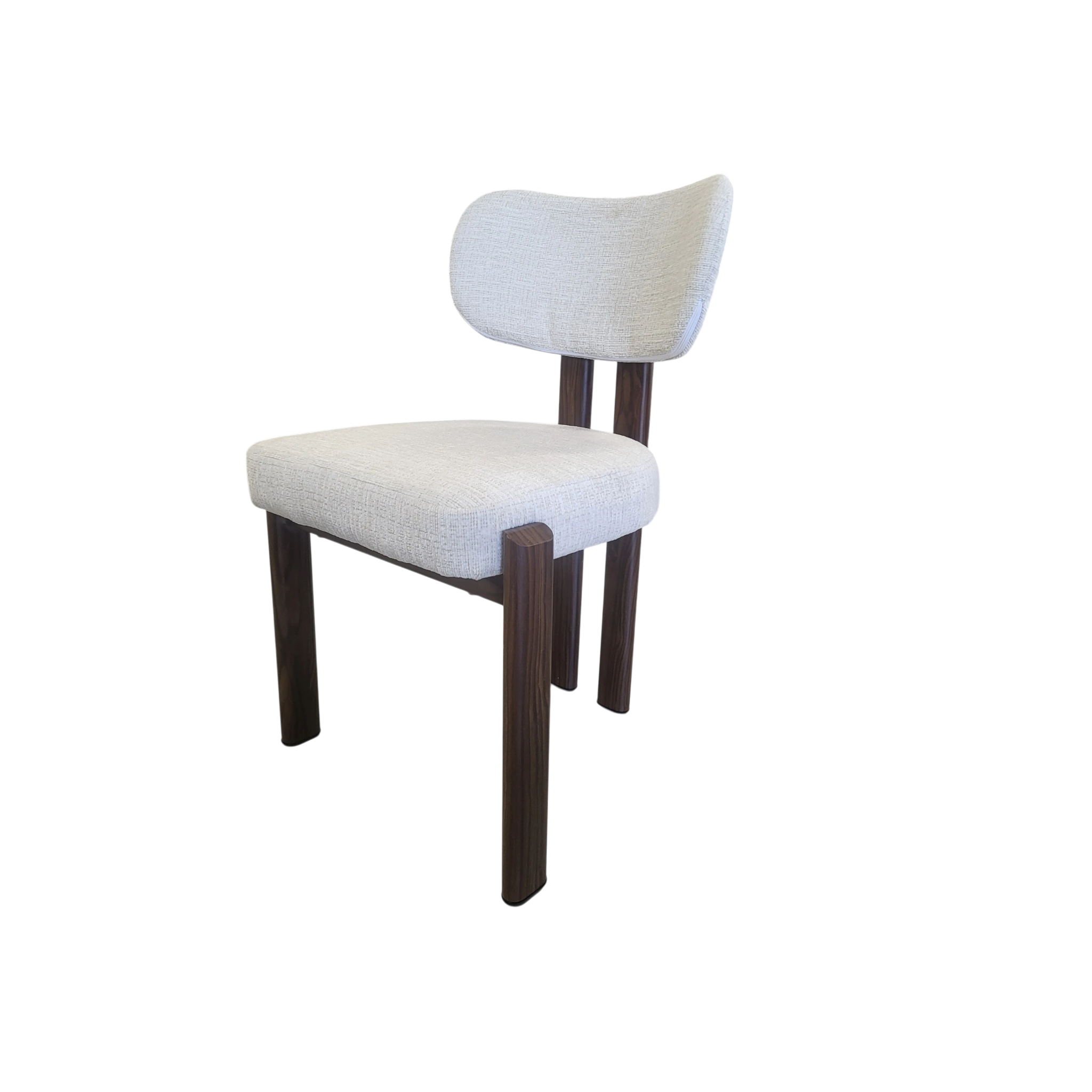 Chaise HERA beige - Pied noyer - Tissu Kansas - REF 1004