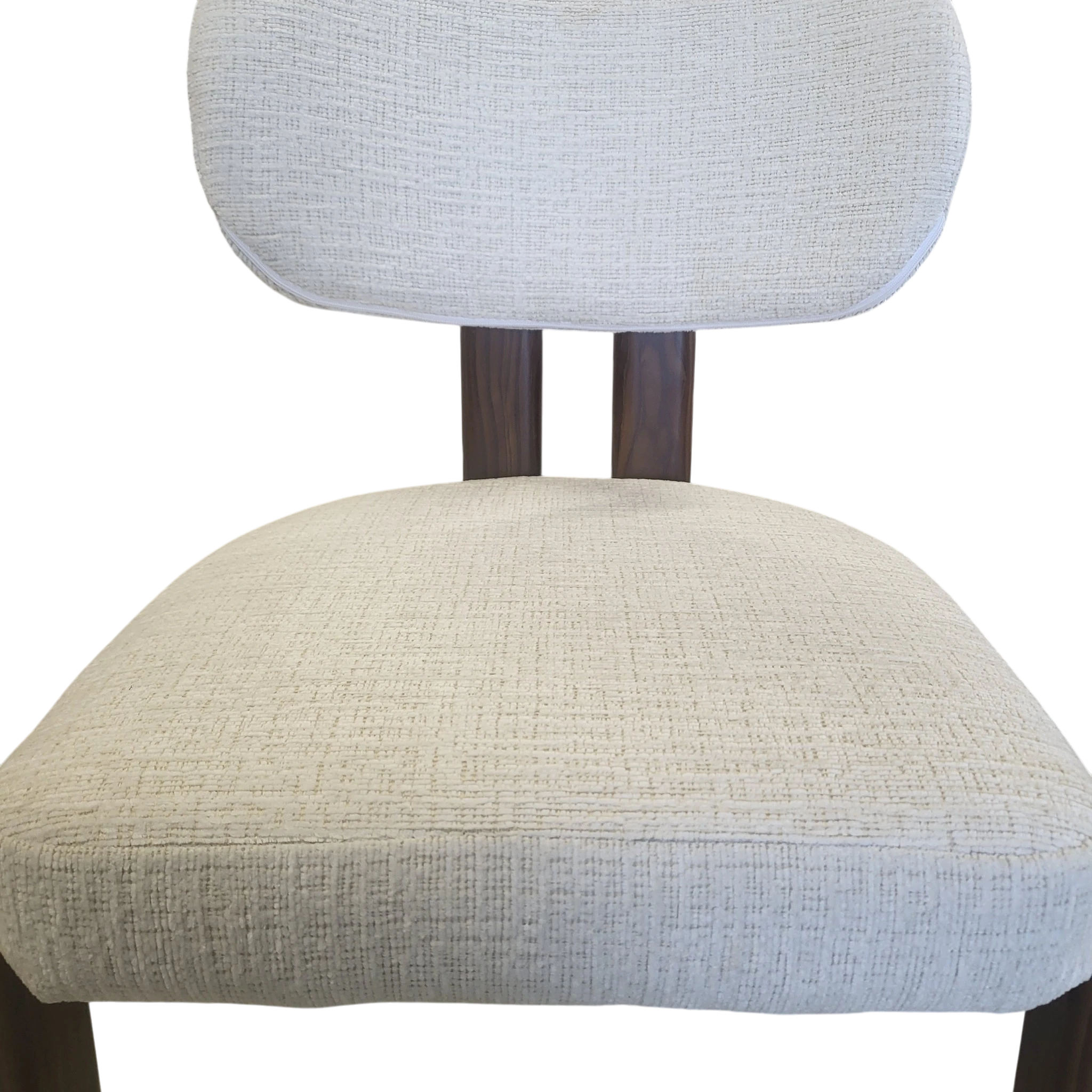 Chaise HERA beige - Pied noyer - Tissu Kansas - REF 1004