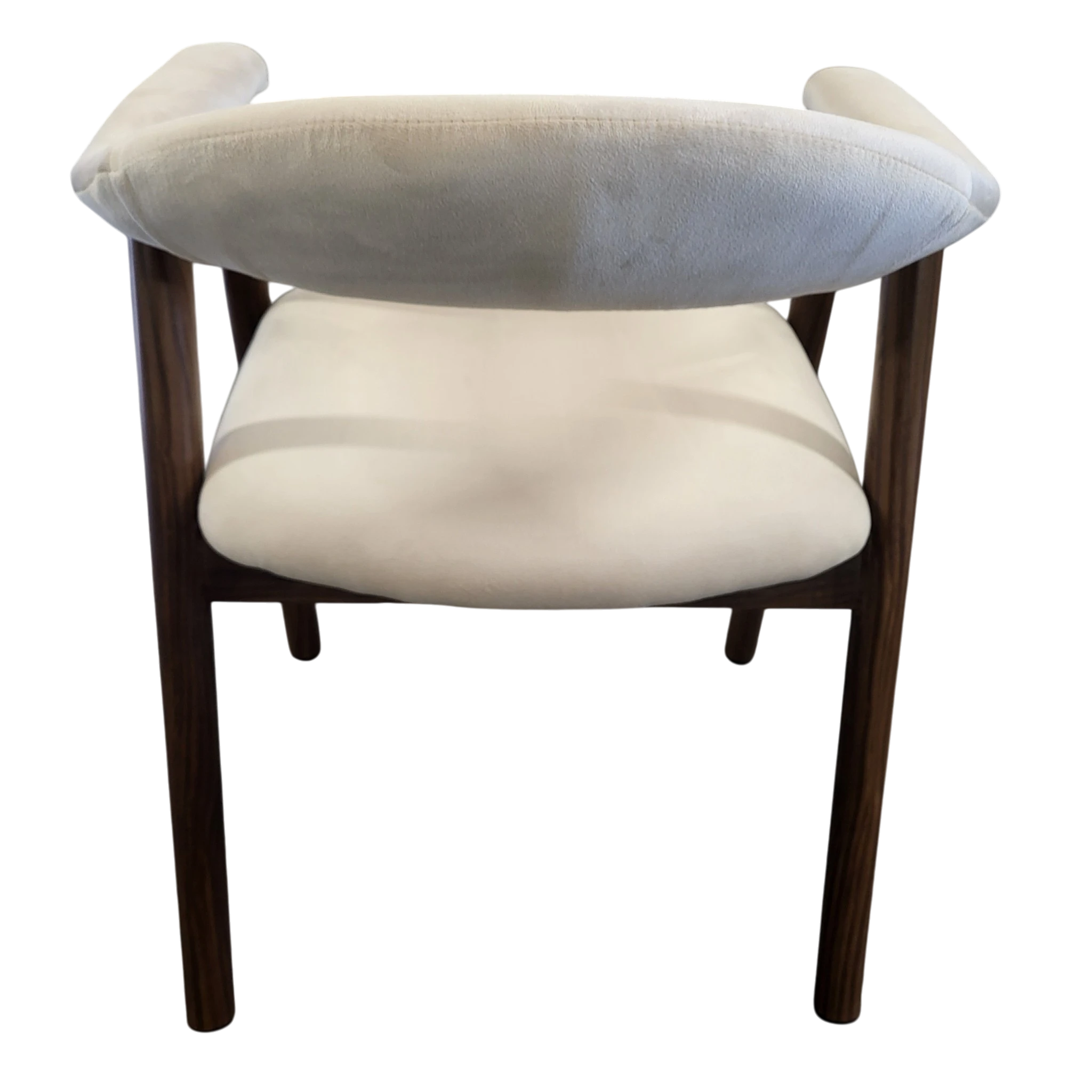 Chaise BERITA - Velours beige noyer