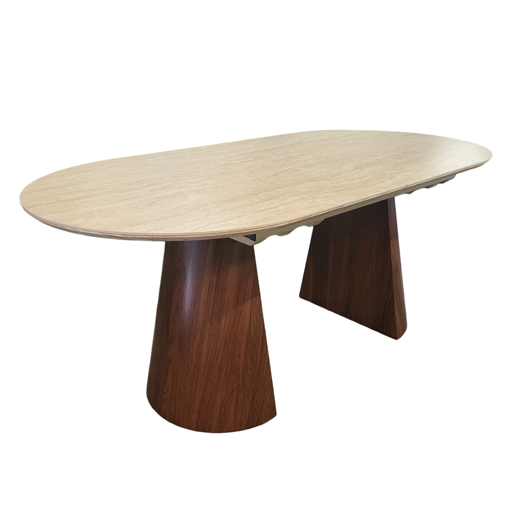 Table à manger extensible ANASTASIA - Plateau travertin - 180-220 cm REF 136