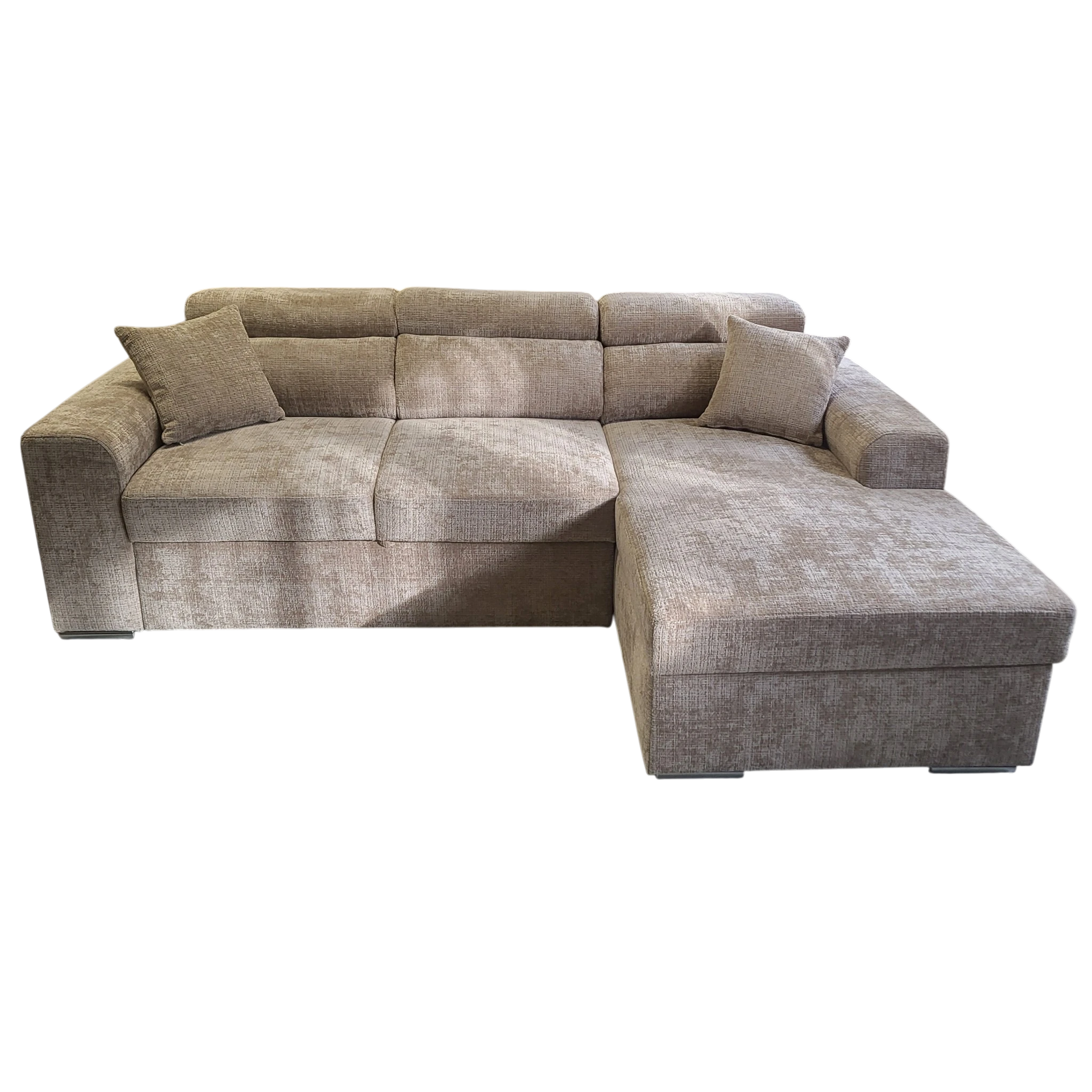Canapé convertible BARI avec méridienne - Tissu cremona 14