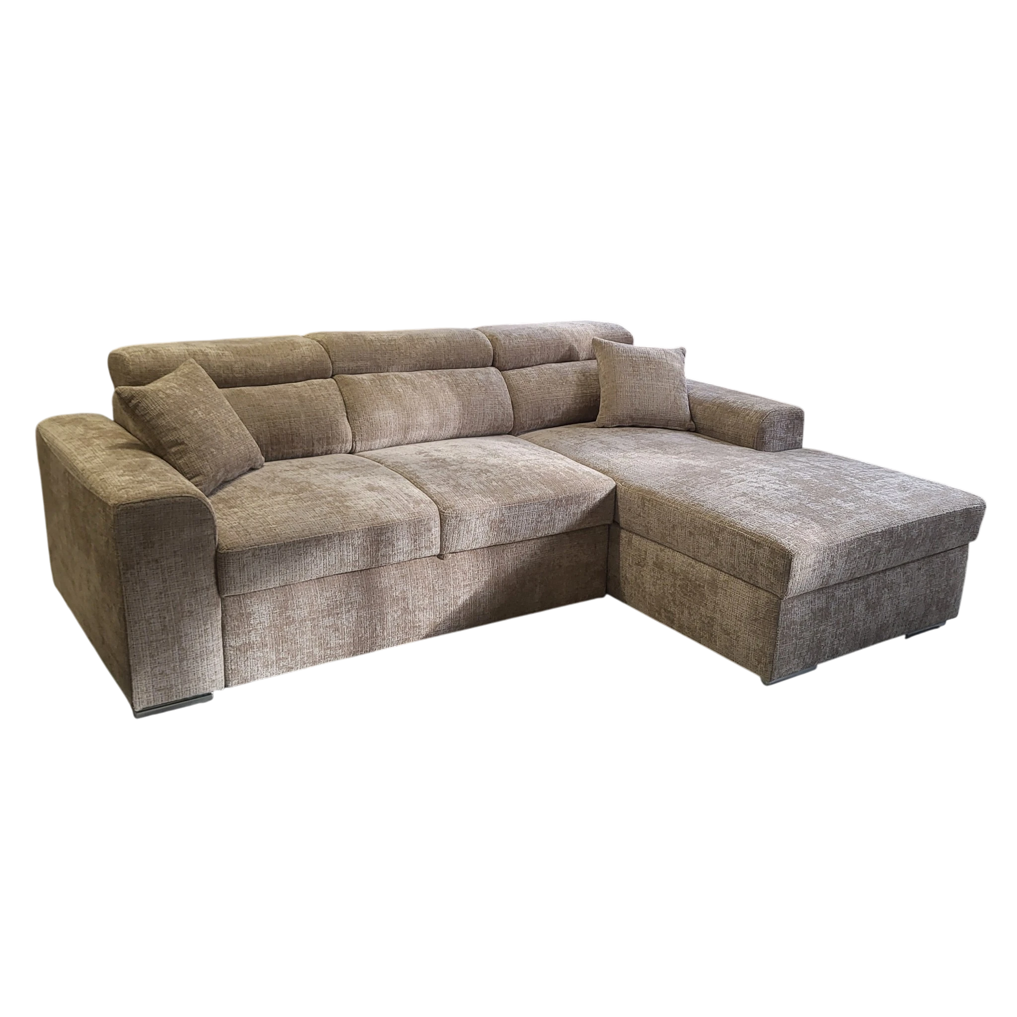 Canapé convertible BARI avec méridienne - Tissu cremona 14