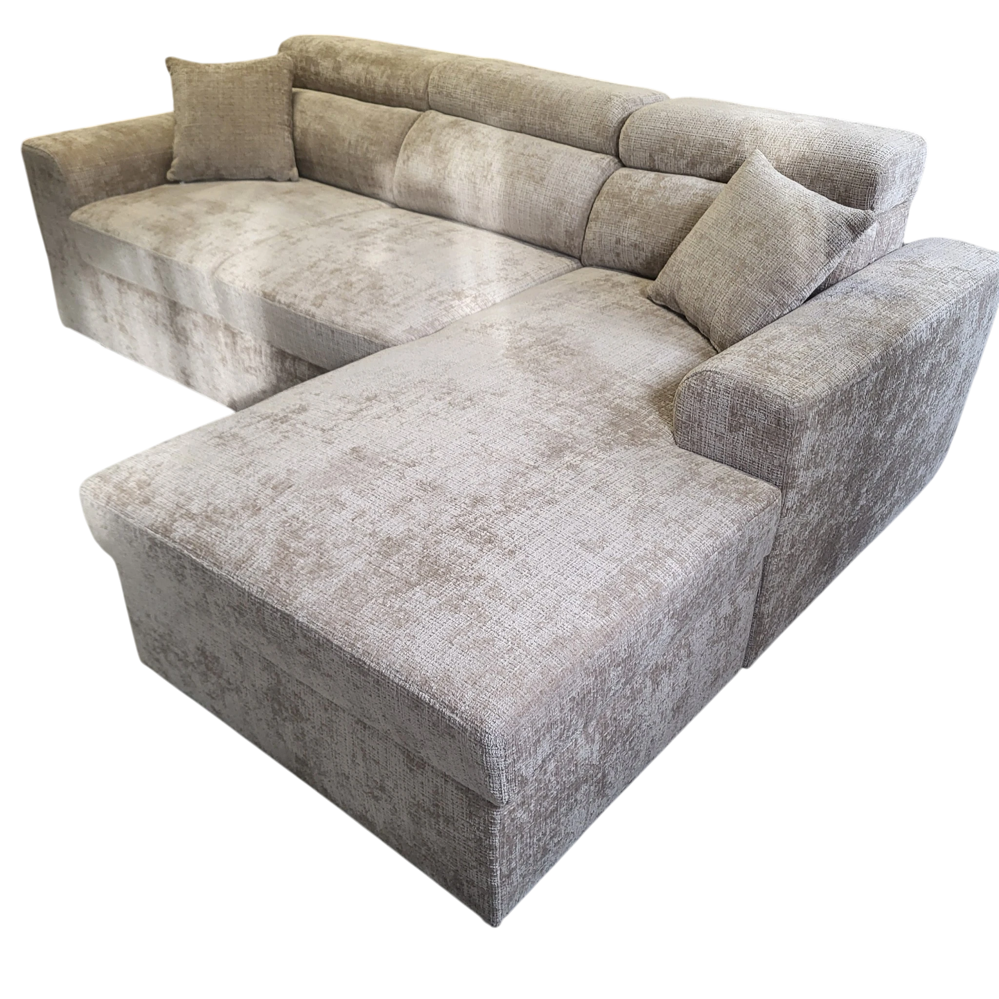 Canapé convertible BARI avec méridienne - Tissu cremona 14
