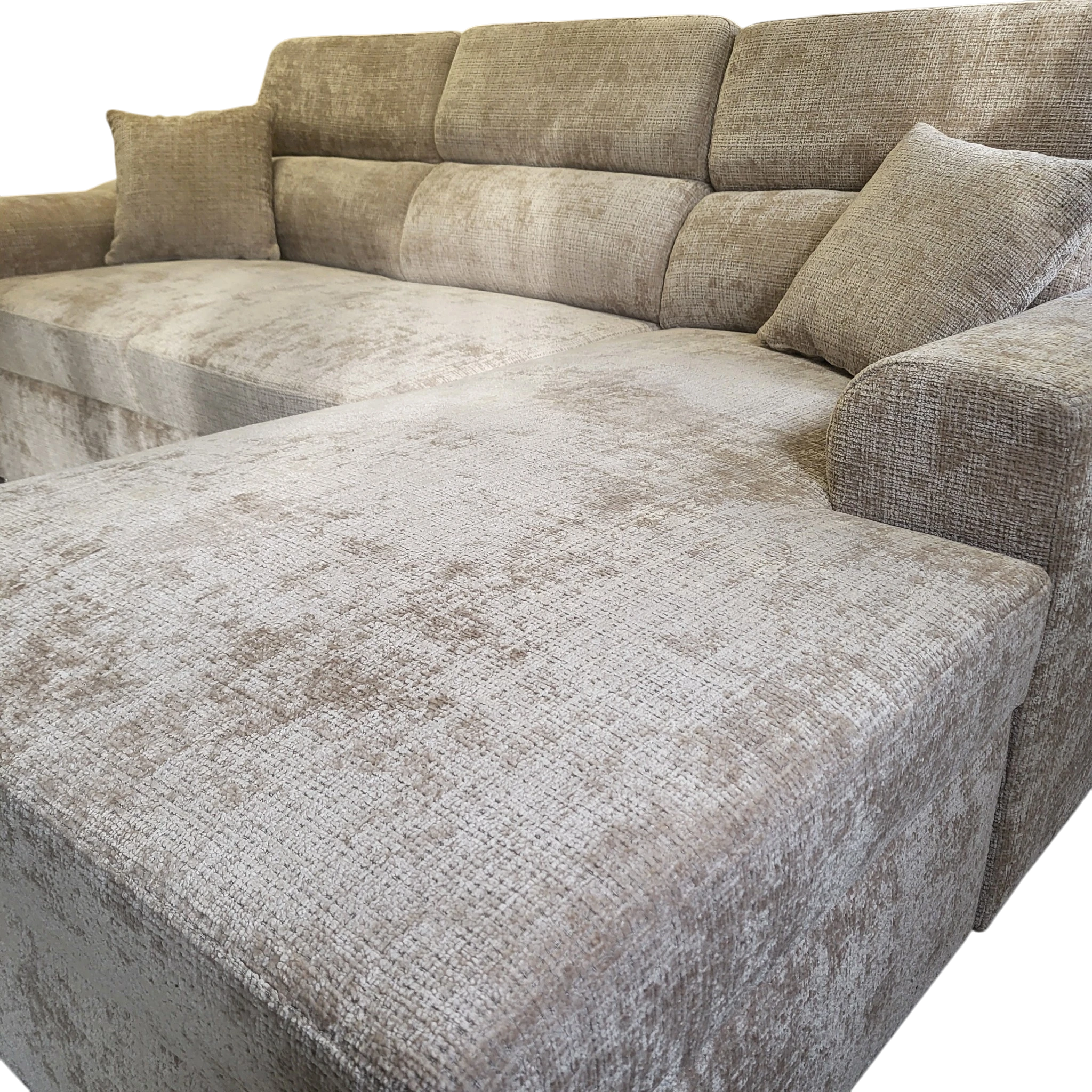 Canapé convertible BARI avec méridienne - Tissu cremona 14