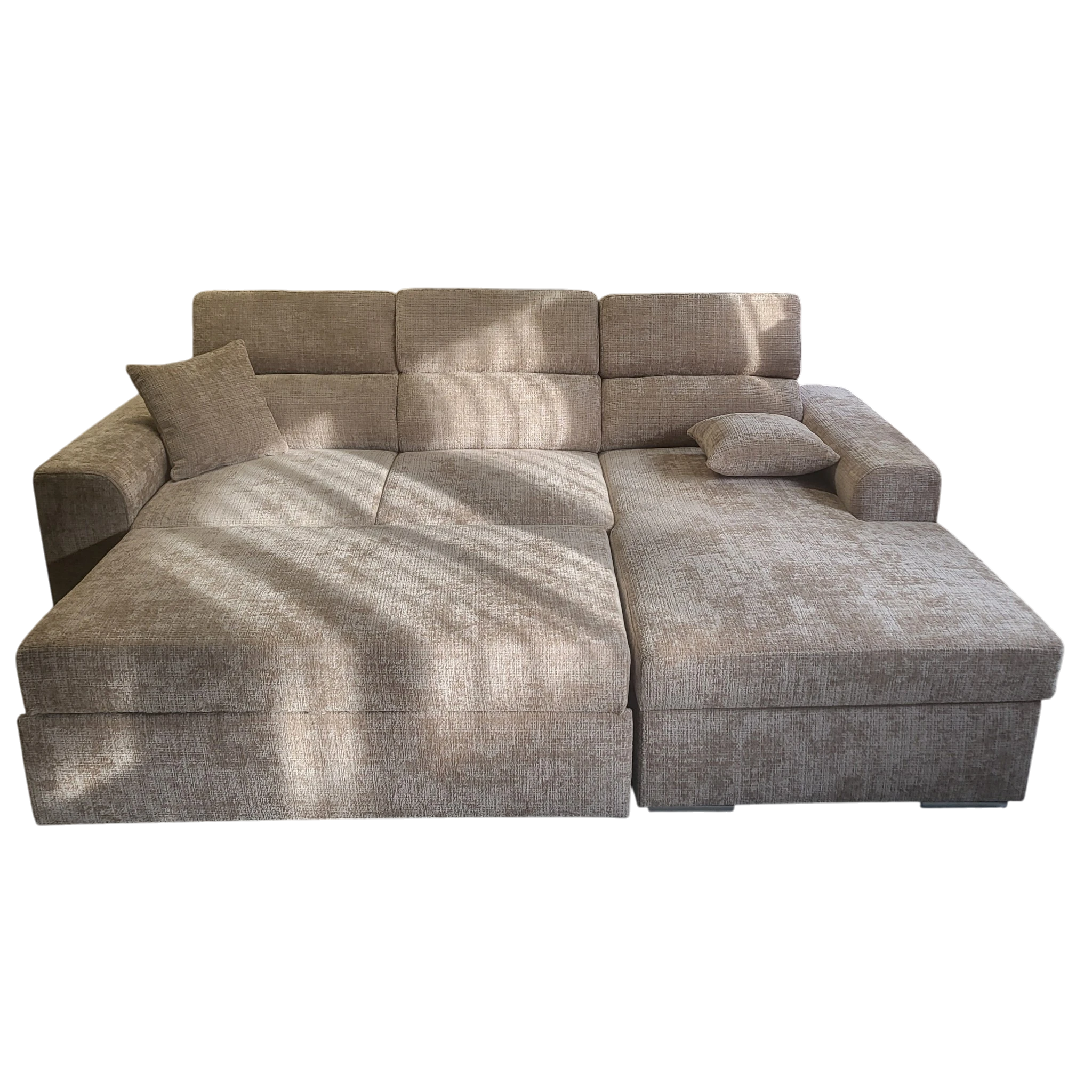 Canapé convertible BARI avec méridienne - Tissu cremona 14