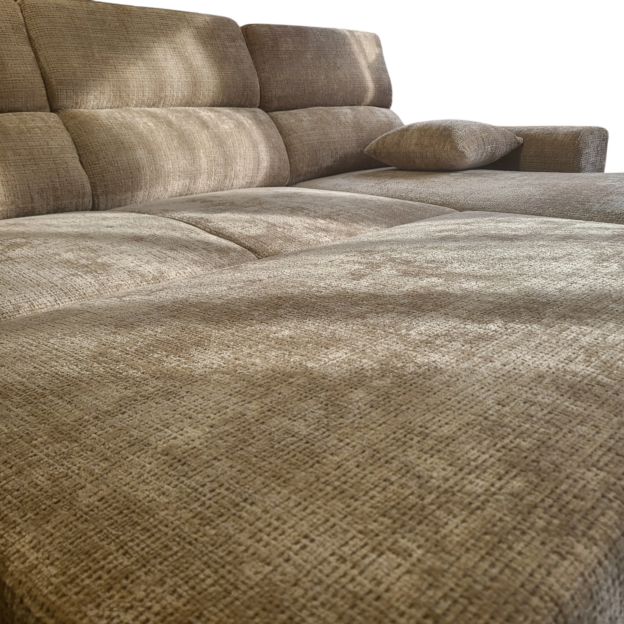 Canapé convertible BARI avec méridienne - Tissu cremona 14