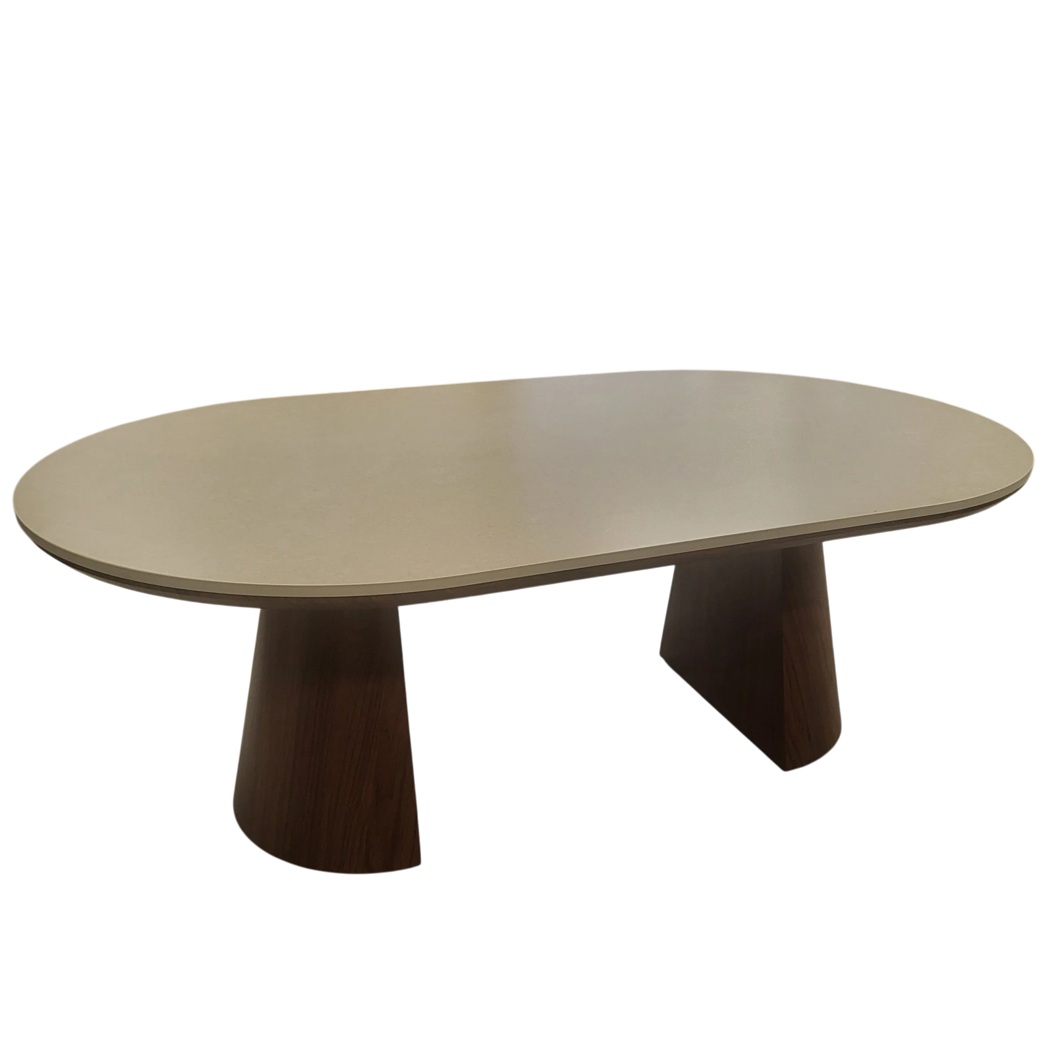 Table basse DAYNA - Plateau en céramique et pieds effet noyer REF 1013