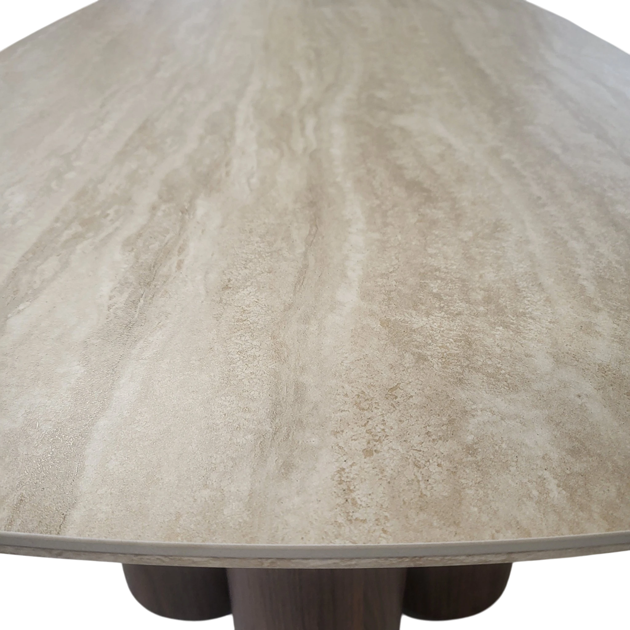 Table basse DAYNA - Plateau en céramique et pieds effet noyer REF 1013